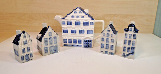 Magnificent CERART House Teapot and Blue Painting Cups Set