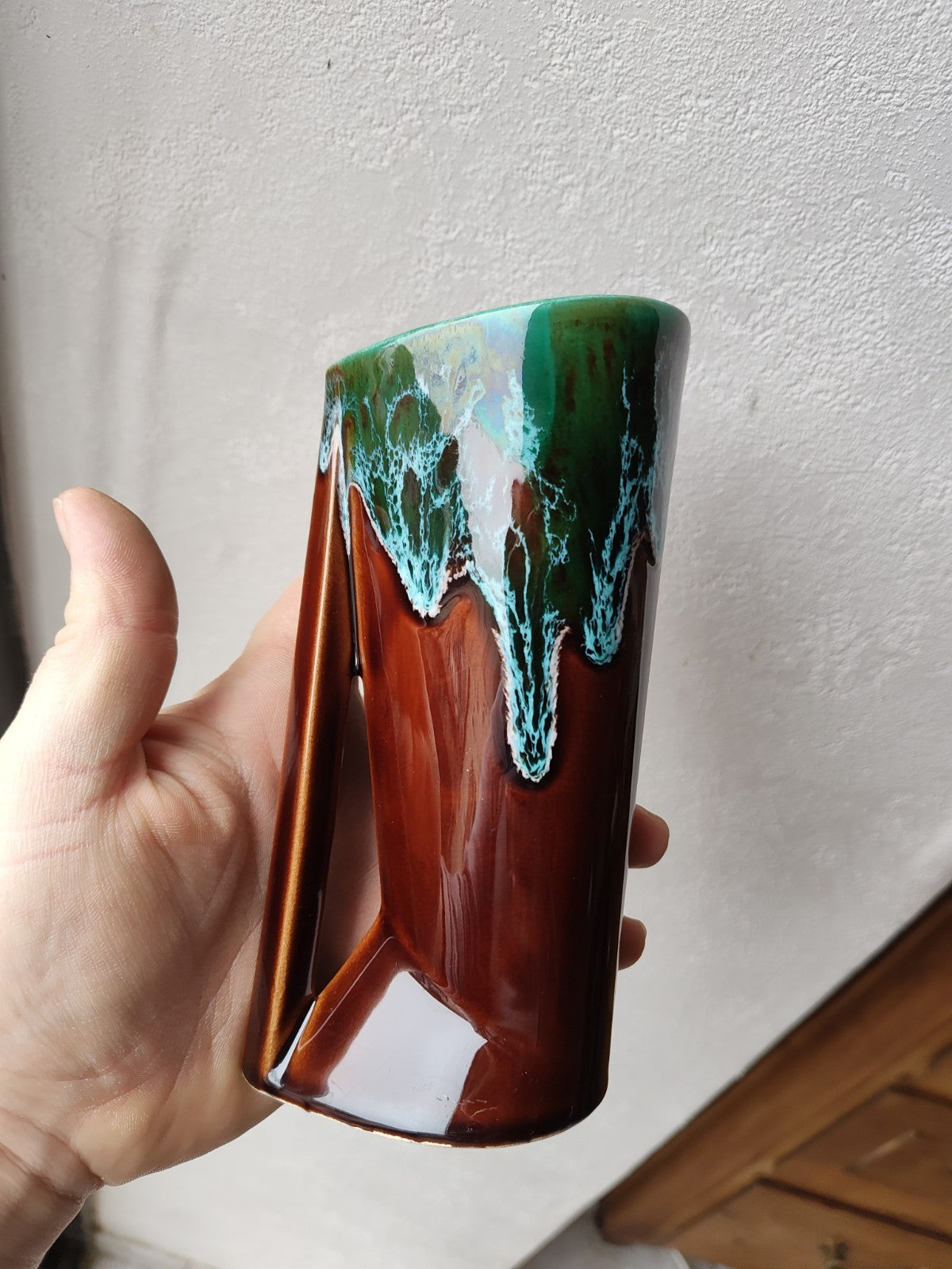 ヴァロリスのオレンジジュースサービス、グリーン、アールデコ、崇高、署名入りシム