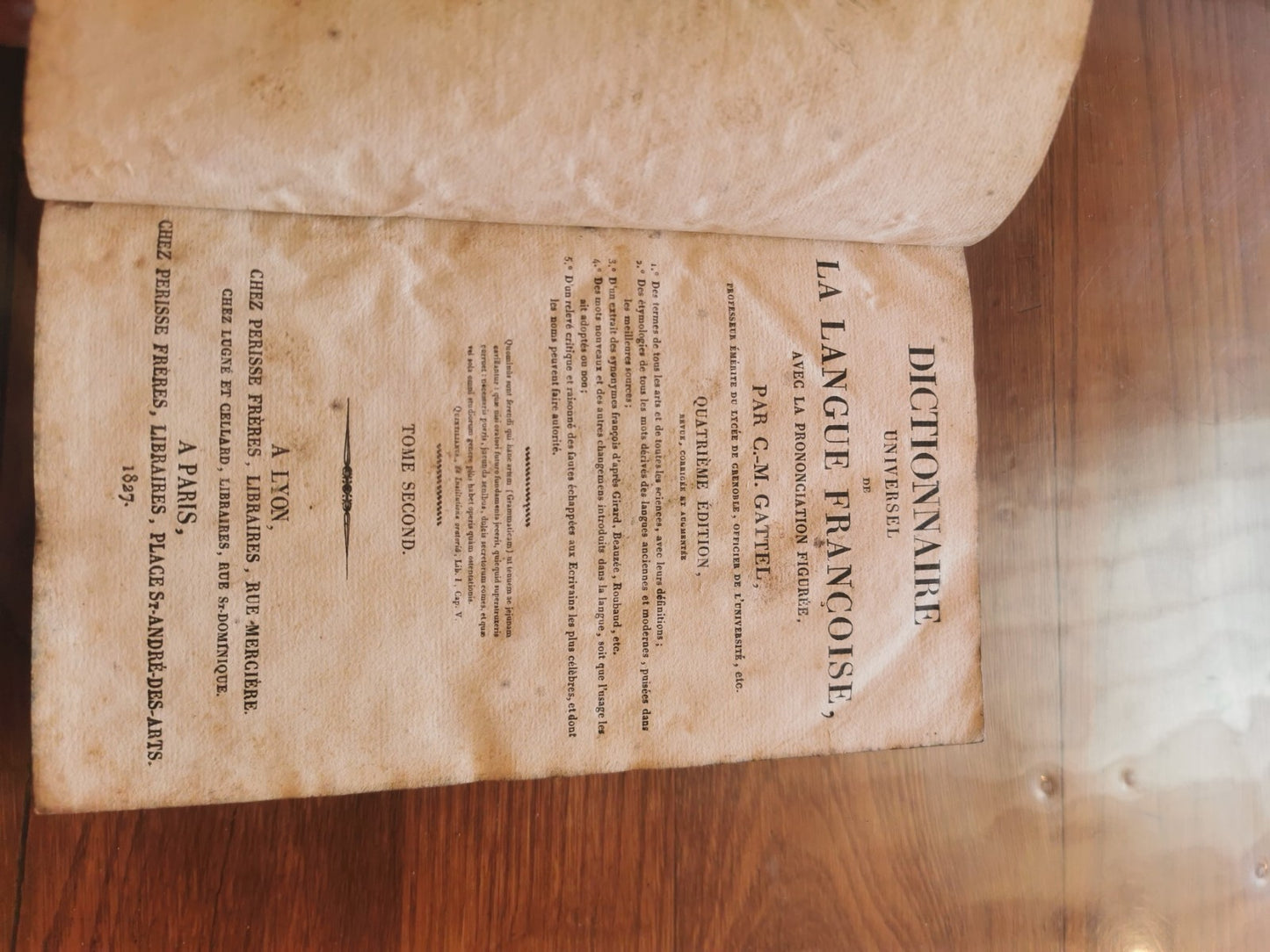 Superb Two-Volume Set, Dictionary of the French Language, by Gattel, 1827