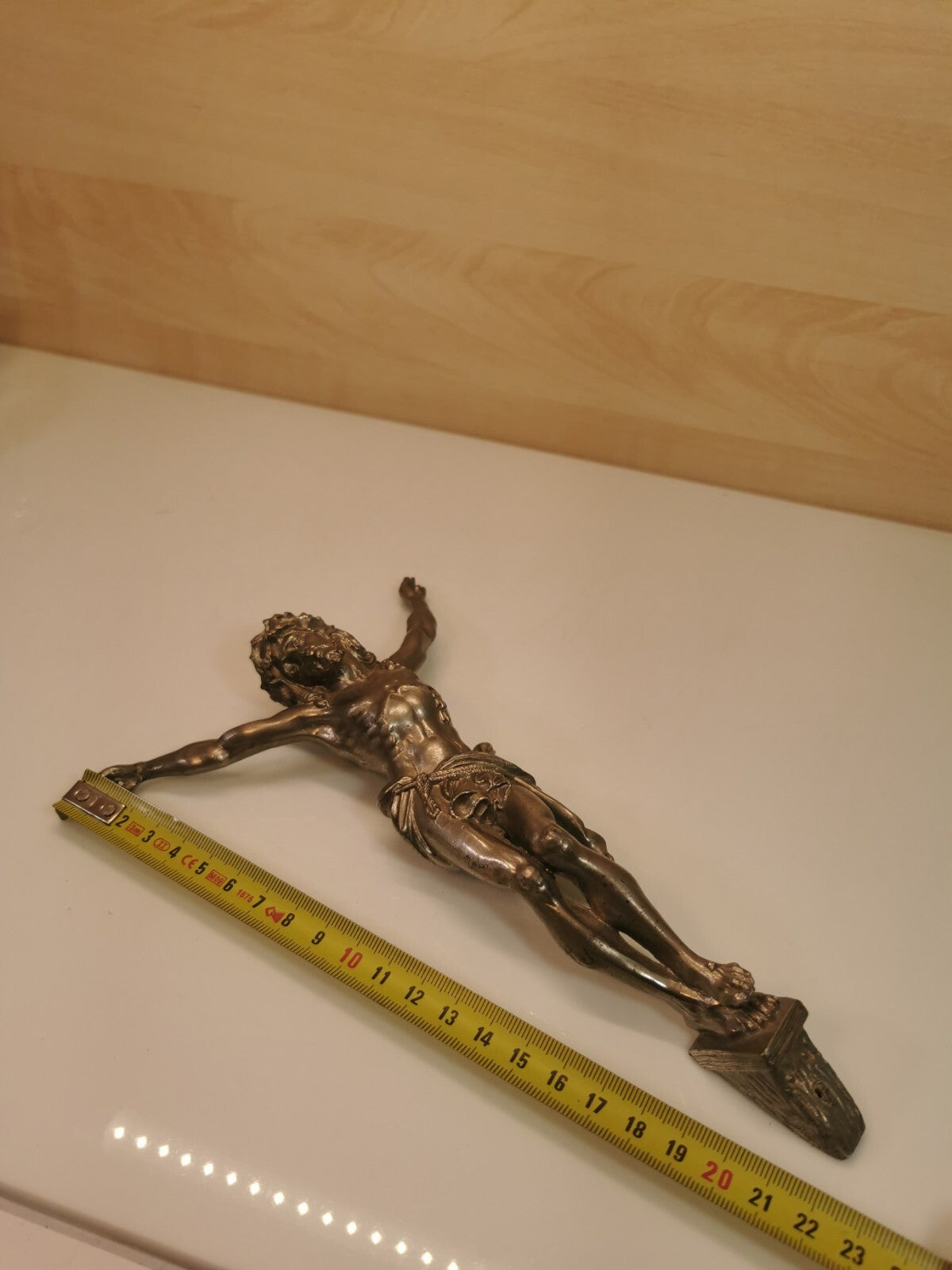 Superb Antique Christ Figure in Tin or Lead, Religion, Jesus, Christianity