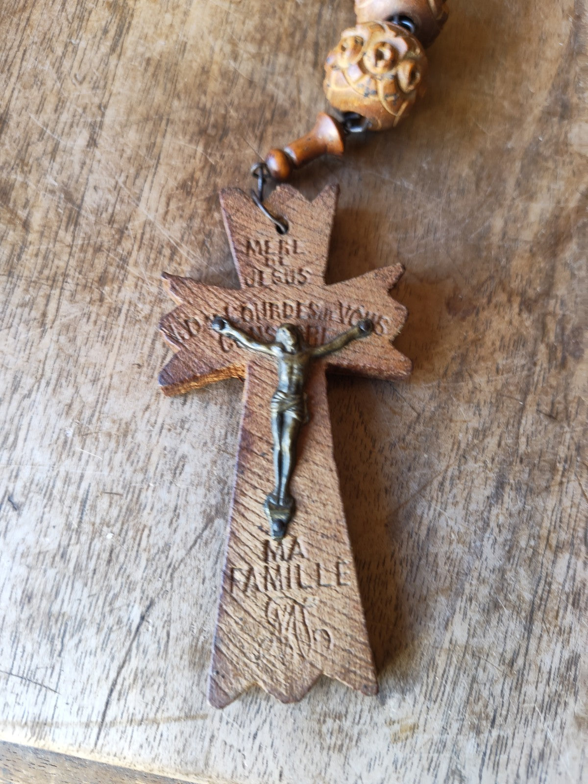 Lot of 2 Large Wooden Rosaries, Sacred Art, Religious