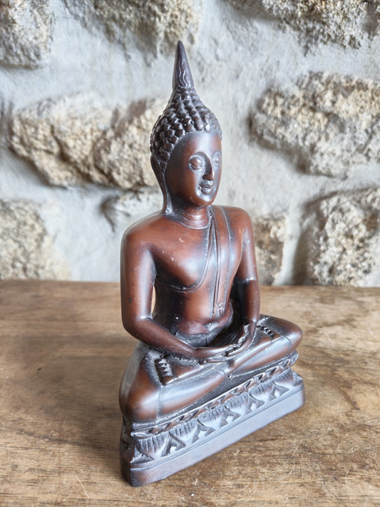 Seated Buddha Resin Statue, Good Condition