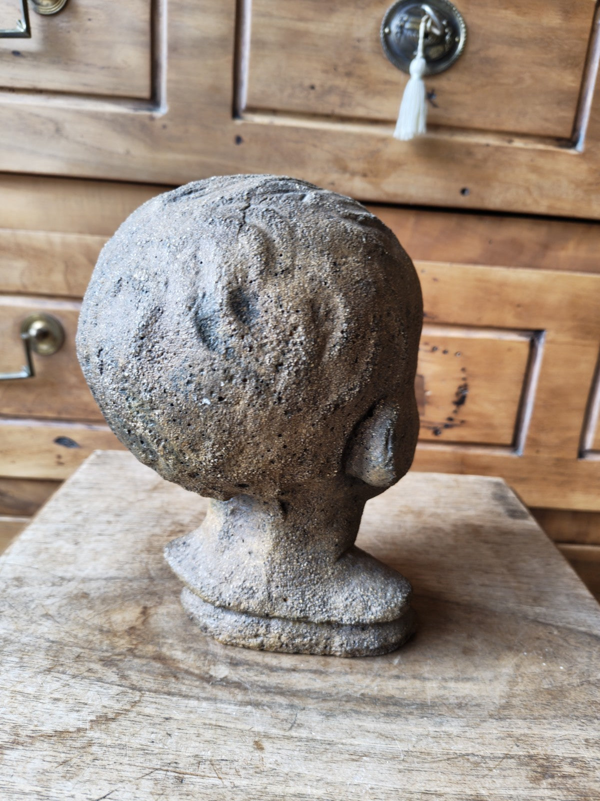 Large Antique Child Head Sculpture