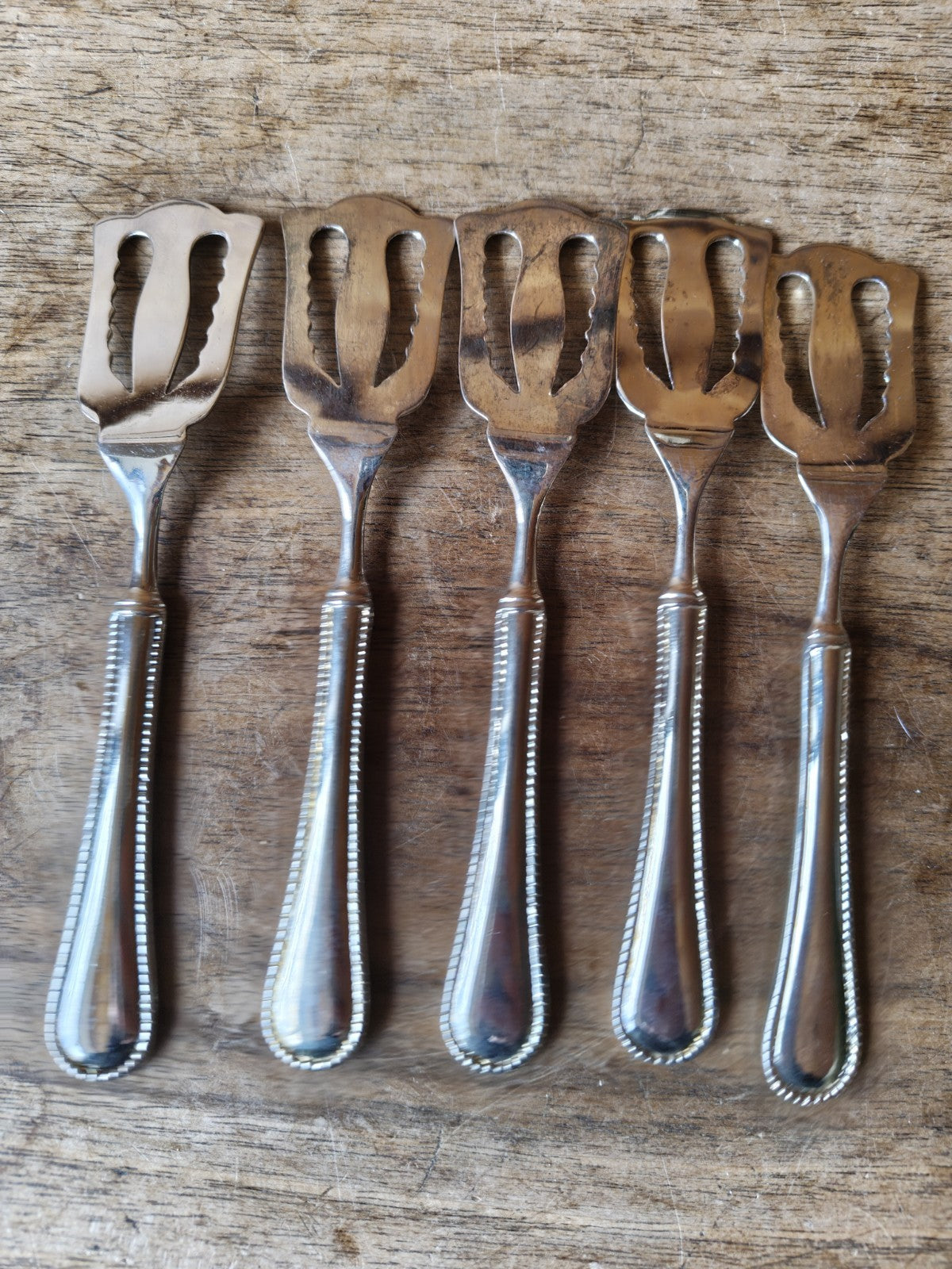 Set of Six Antique French Petit Four Spoons