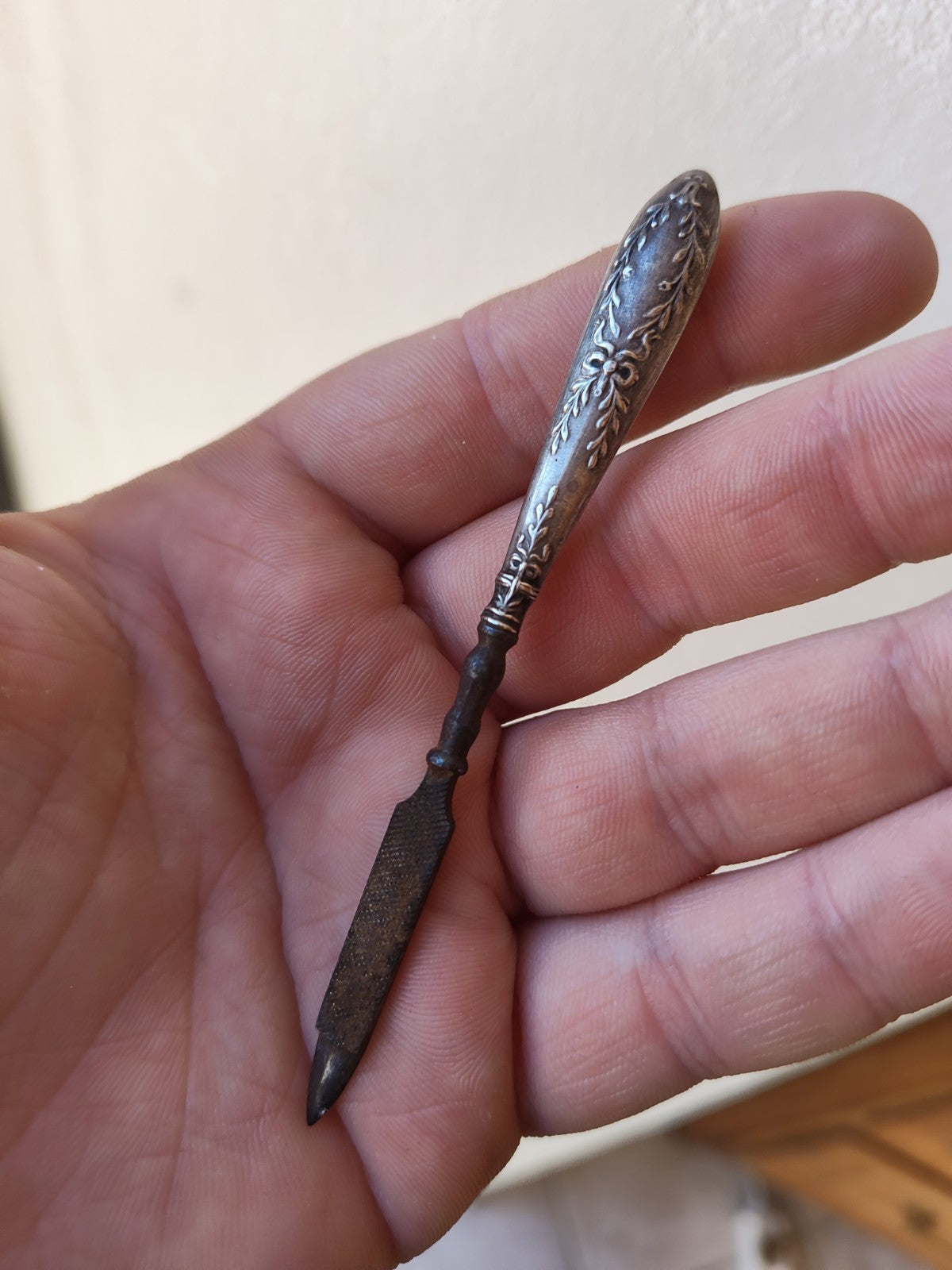 Two Silver Objects, Antique Seal and Small File