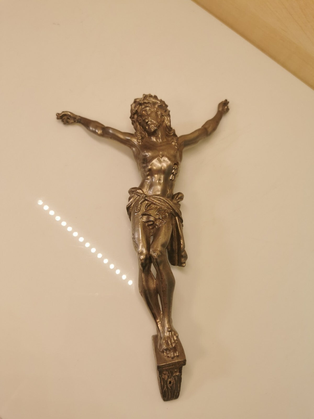 Superb Antique Christ Figure in Tin or Lead, Religion, Jesus, Christianity