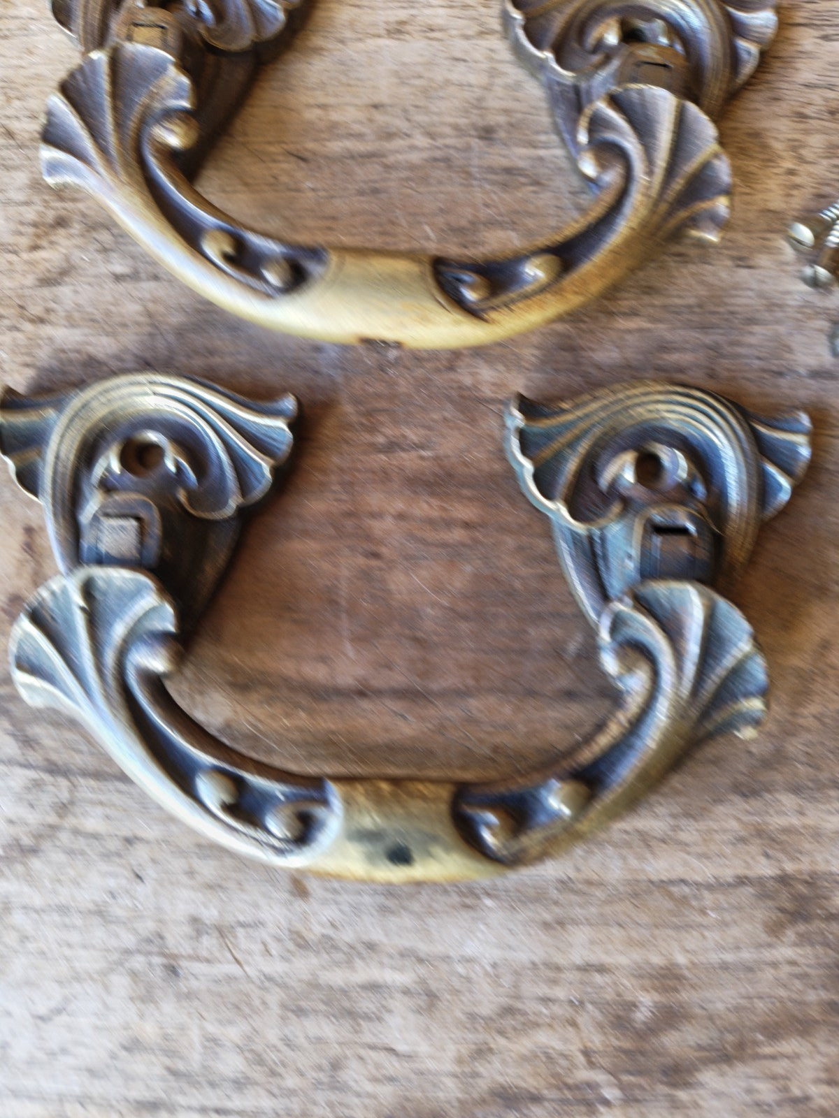 Pair of Art Nouveau Bronze Handles, Gaveau No. 22, France, Piano, Buffet...