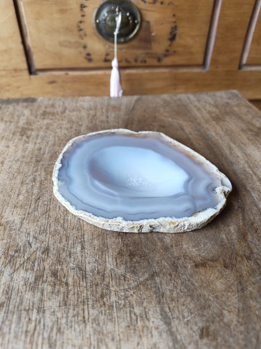 Agate Slice Trinket Dish, Gemological Collection, Vintage Minerals