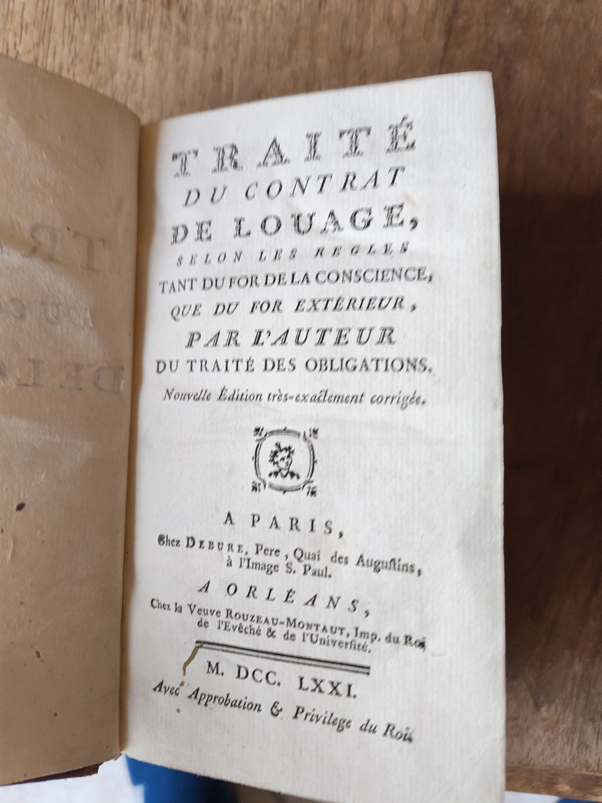 Lot of 3 Books, Works of Pothier, 19th Century, Paris