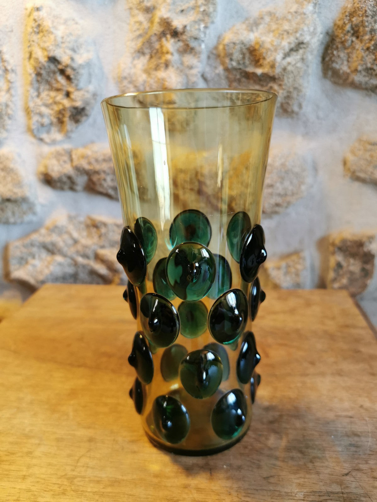 Superb Mid-Century or 1970s Vase, Very Beautiful Piece with Green Dot