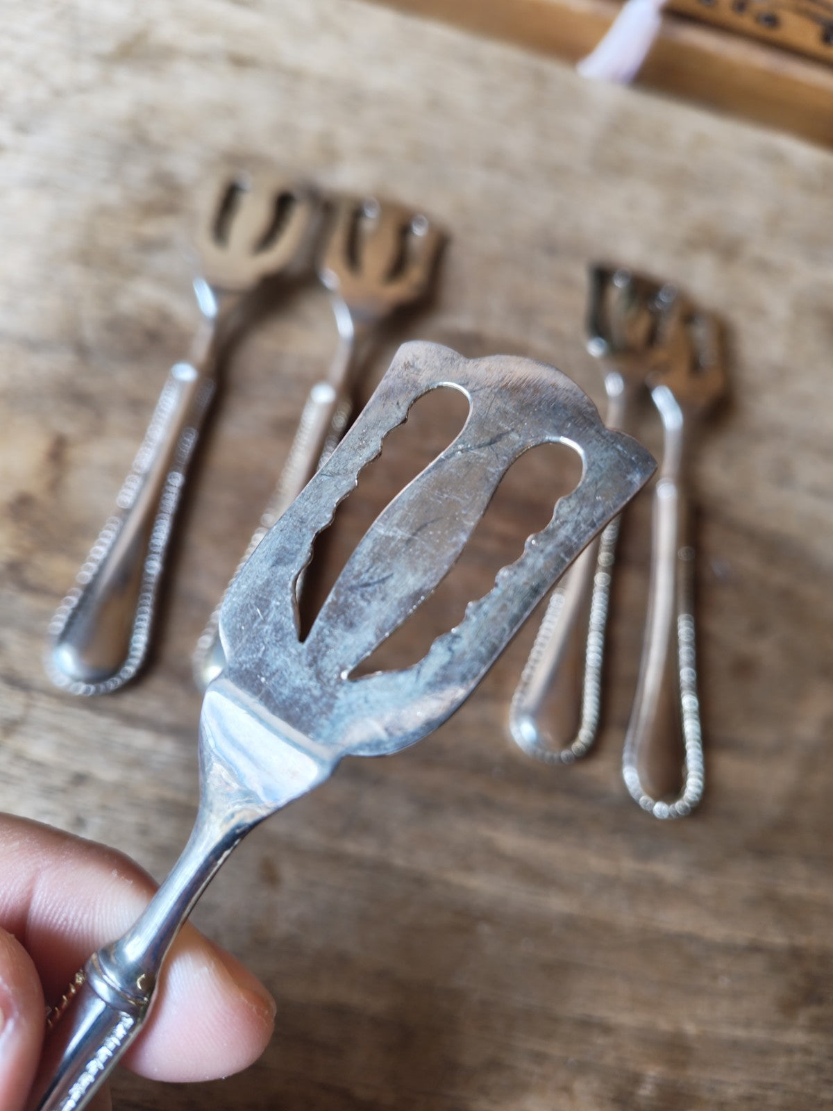Set of Six Antique French Petit Four Spoons