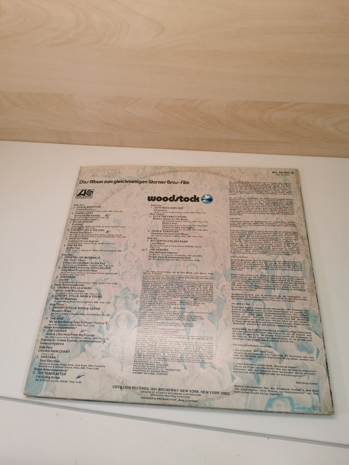 LEGENDARY 3LP WOODSTOCK Atlantic Atl 60 001