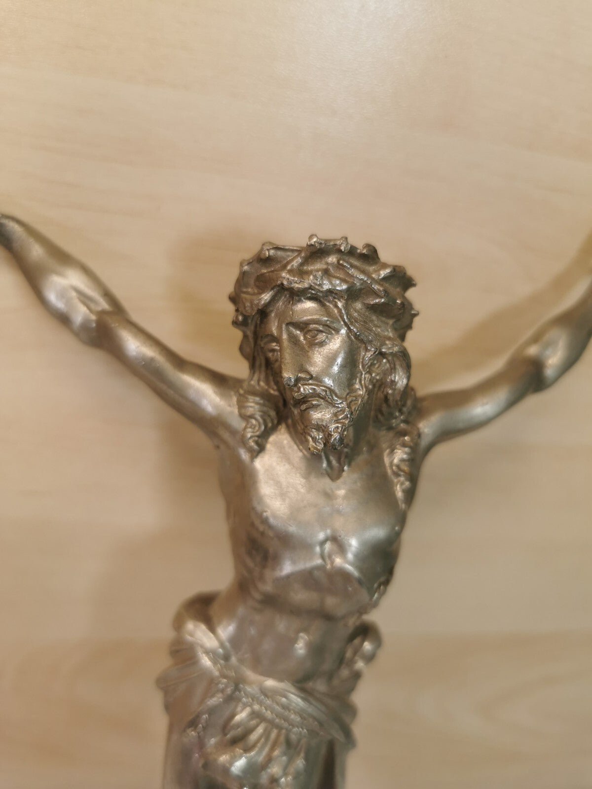 Superb Antique Christ Figure in Tin or Lead, Religion, Jesus, Christianity