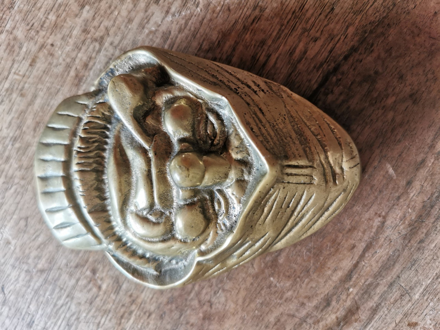 Superb Solid Brass or Bronze Door Knocker, Pipe-Smoking Figure