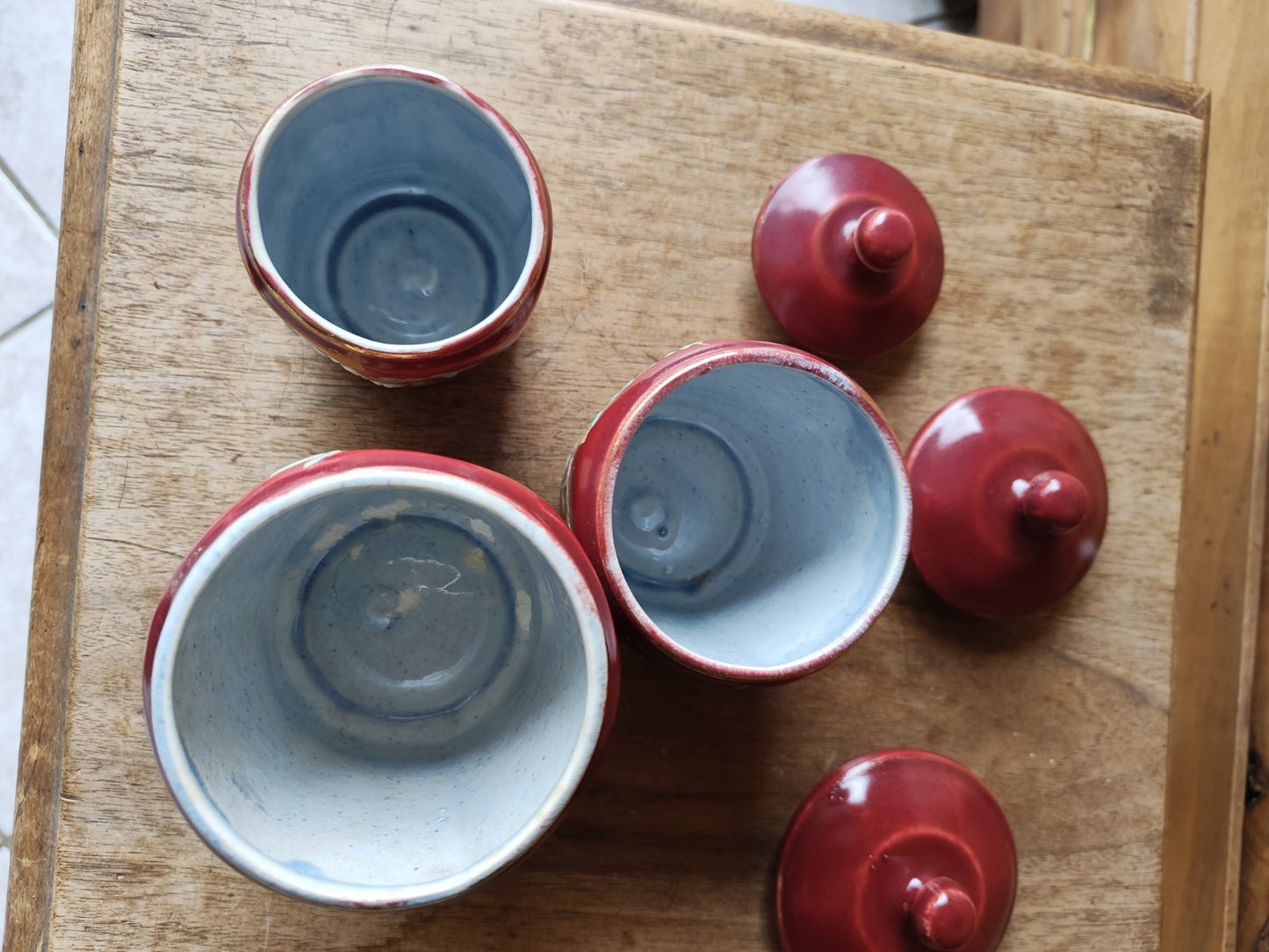 Set of Three ART NOUVEAU Pots France, 1900