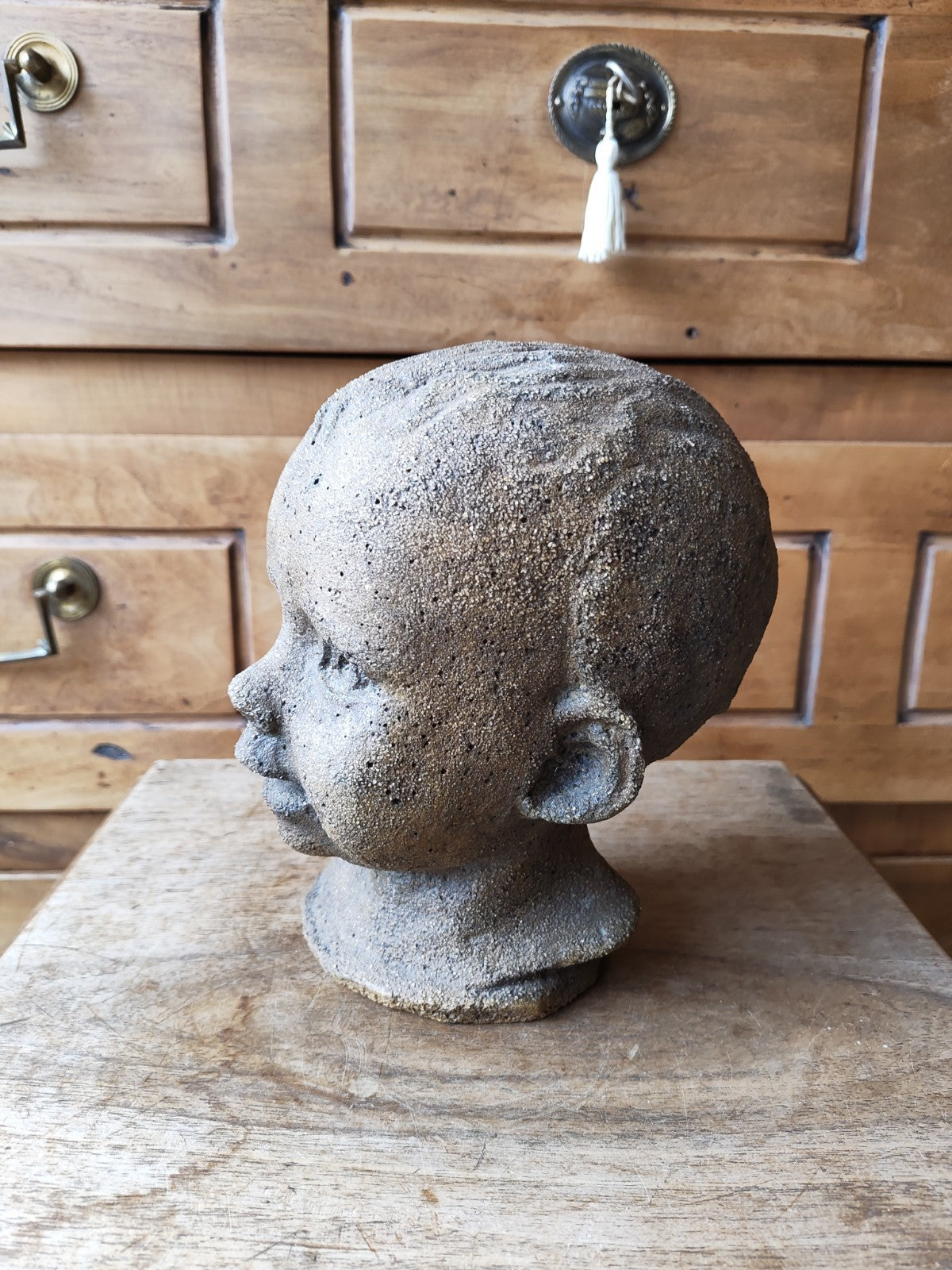 Large Antique Child Head Sculpture