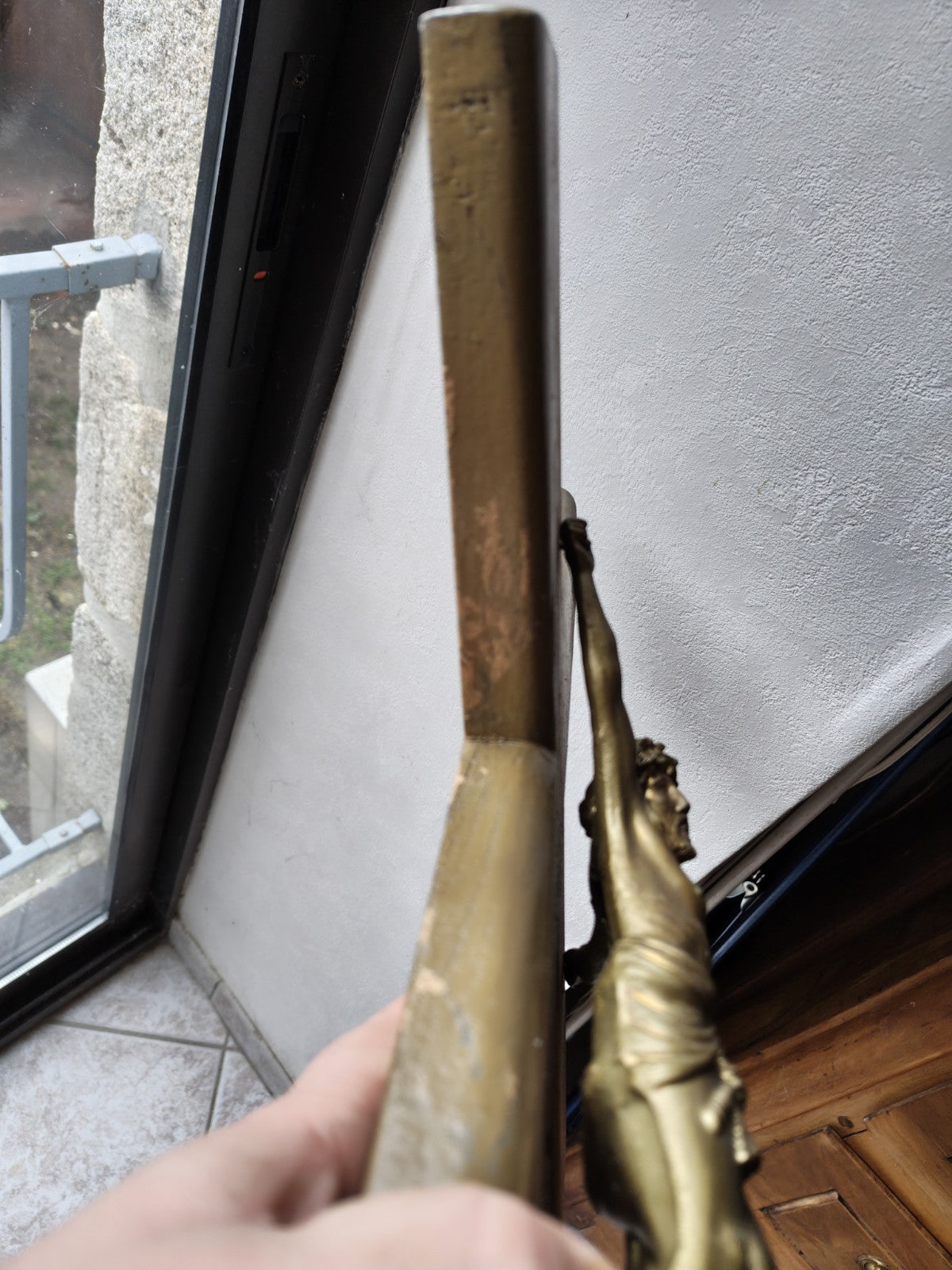Imposing Antique French Wall Crucifix, Early 20th Century