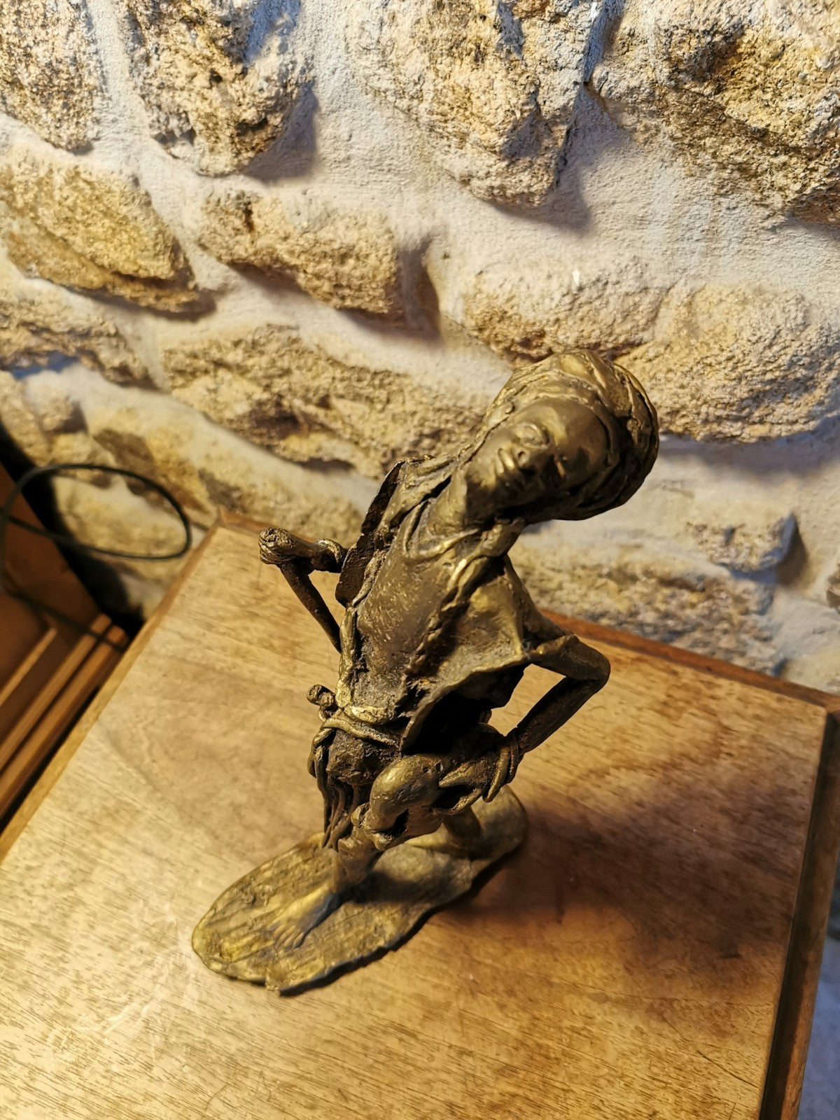 Bronze or Brass Berber Shepherd Sculpture