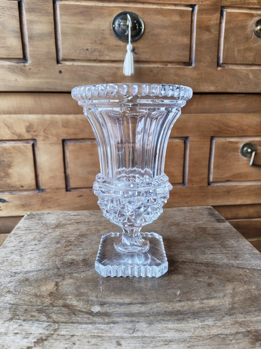Signed Crystal Medici Vase, Glass Art