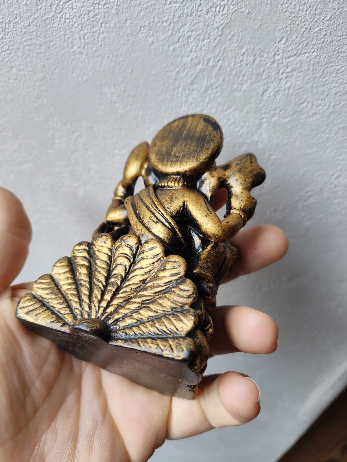 Ganesh Statue, Golden Resin, Ethnic Art, Hindu God