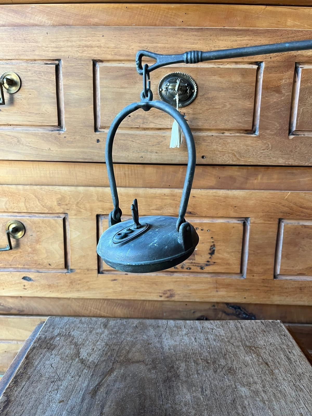 アンティーク 19 世紀 ルースター オイル ランプ、鉱夫用オイル ランプ