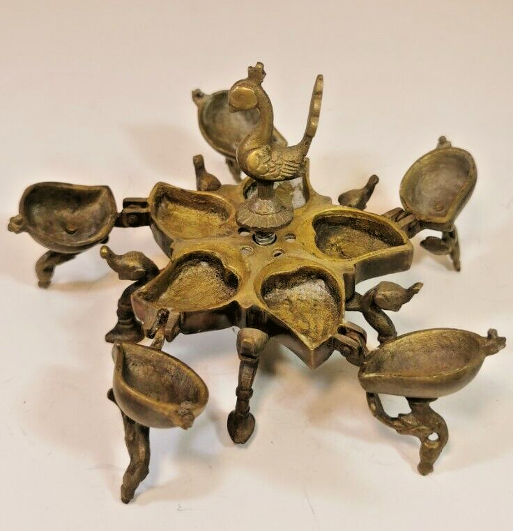 Magnificent Bronze Makeup Box, or Indian Spice Box, Peacock Bird
