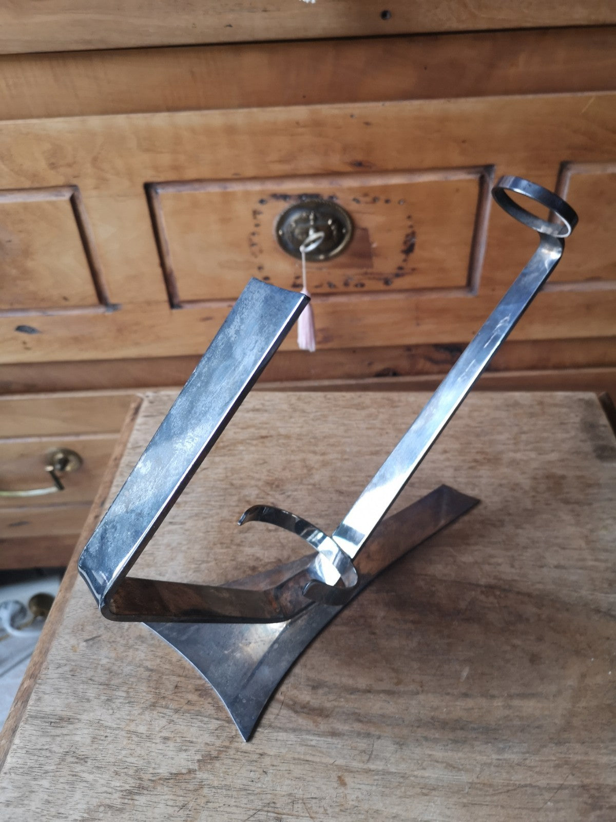 Superb French Art Deco 1930 Bottle Holder, Silver-Plated Metal