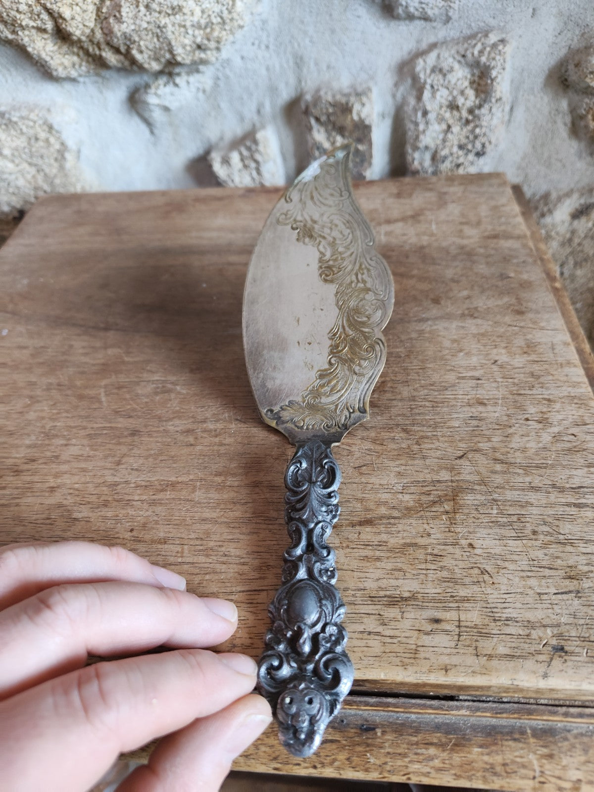 Fish Slice in Silver-Plated Metal, REP SHEFFIELD ARGENTINA