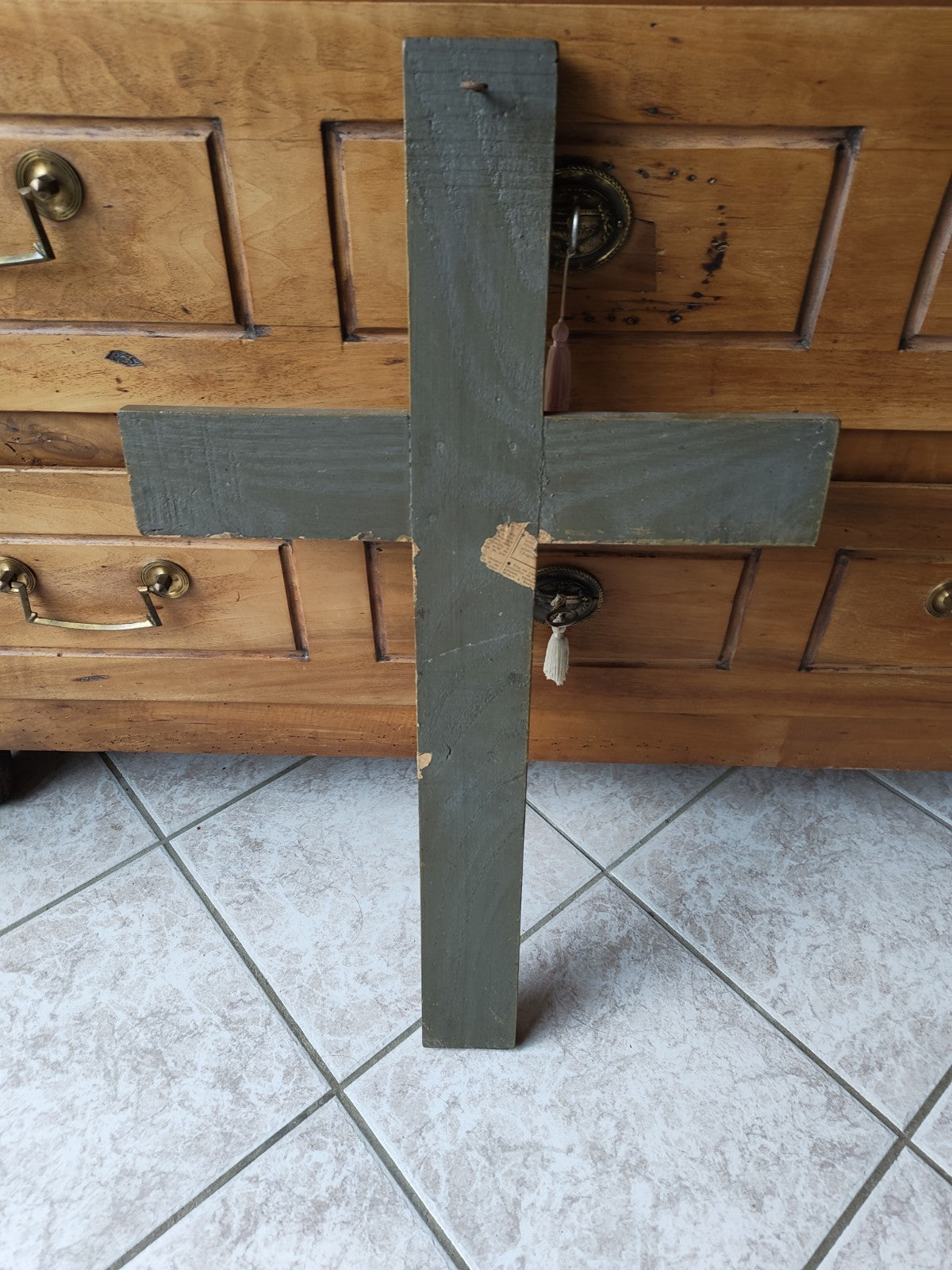 Imposing Antique French Wall Crucifix, Early 20th Century