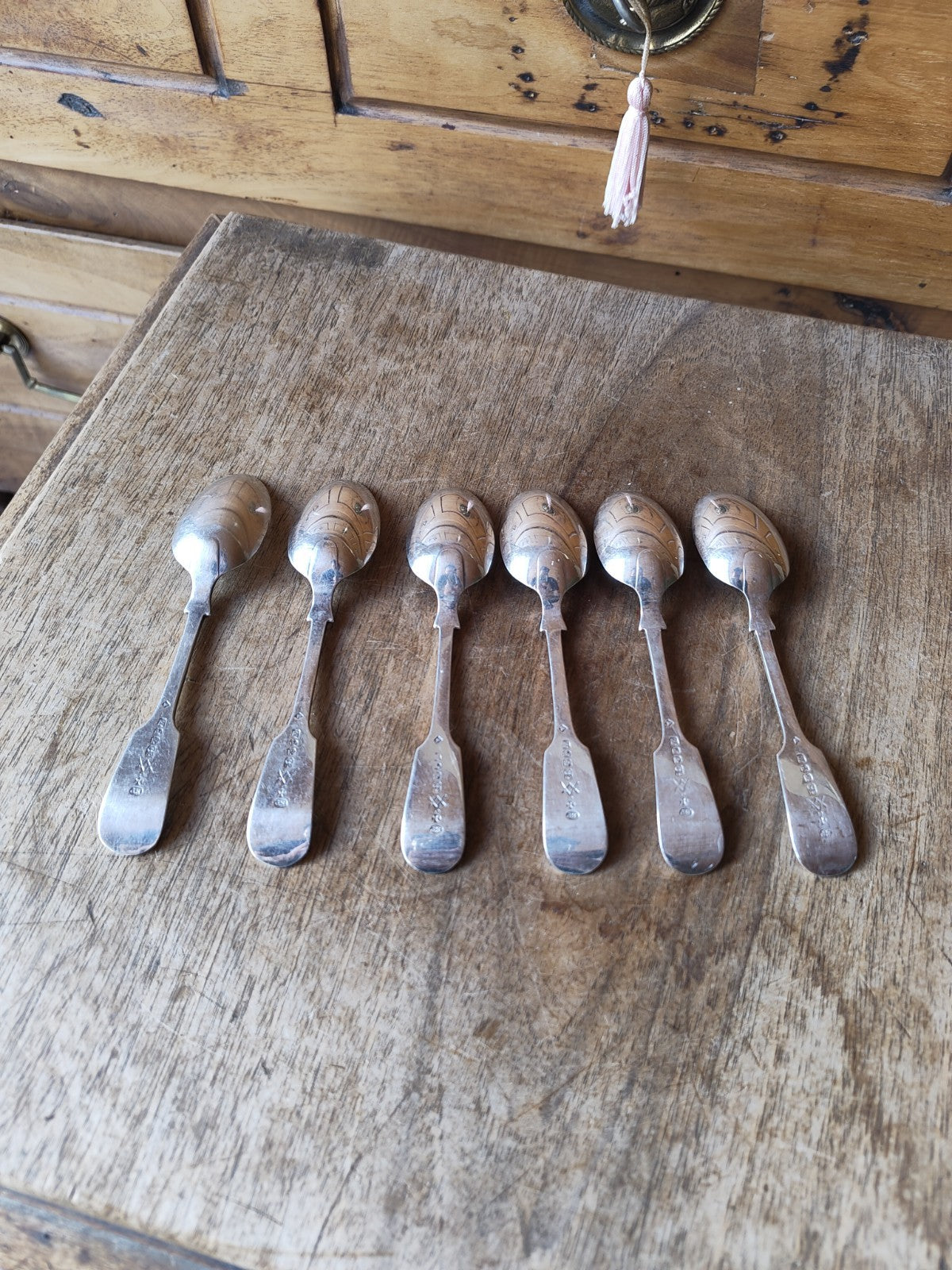 Set of 6 Antique Coffee Spoons, 19th Century