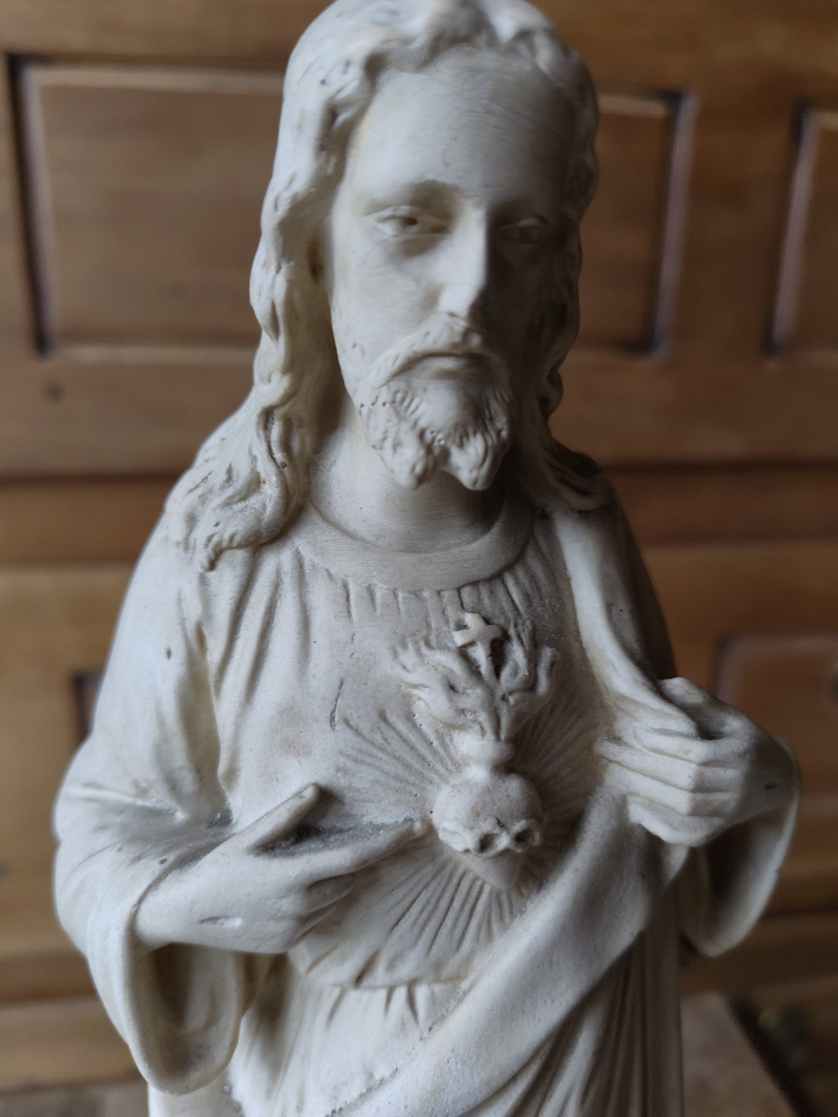Christ Sacred Heart Statue, Plaster, Devotional Object, Religion, Catholic