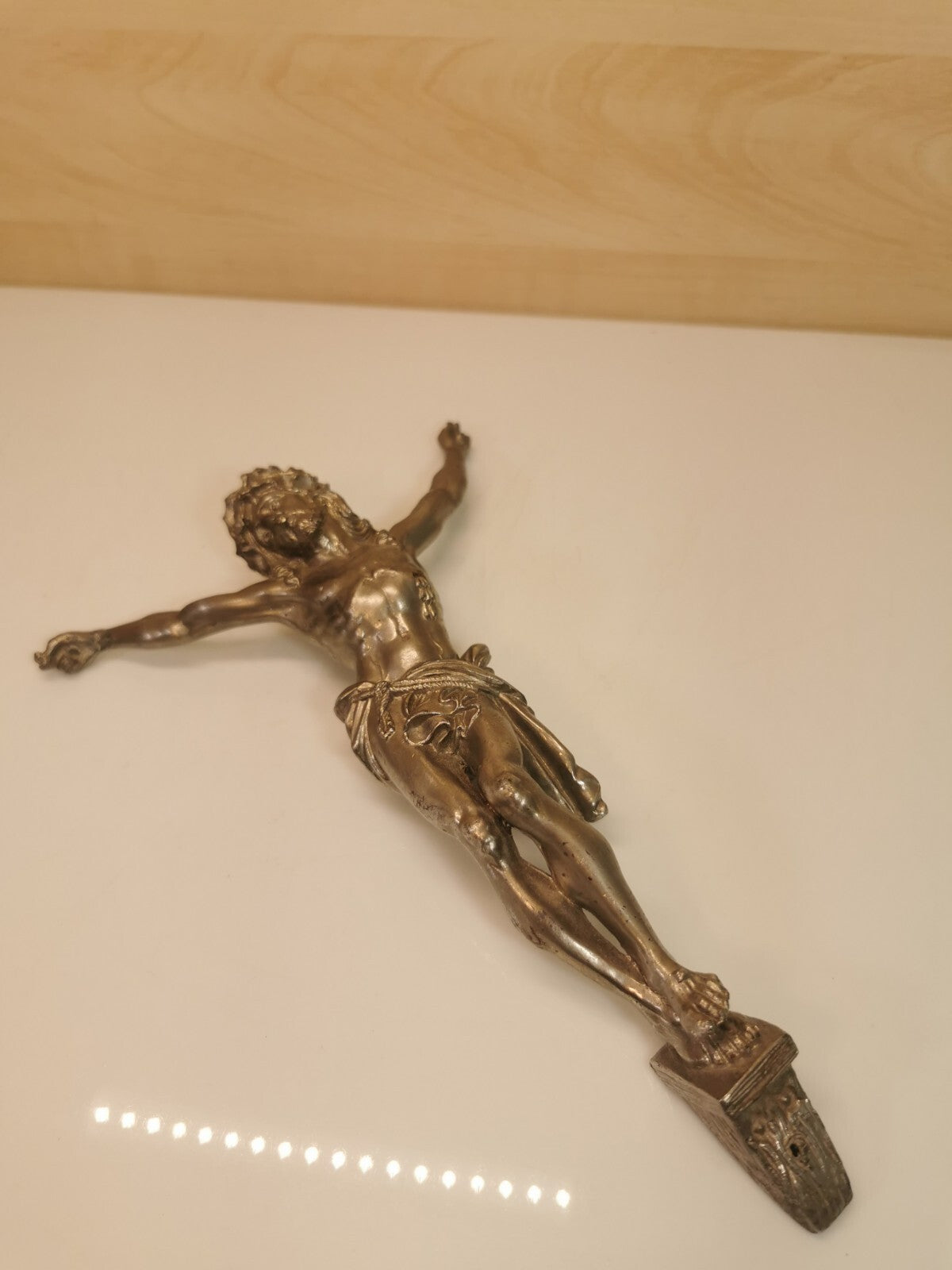 Superb Antique Christ Figure in Tin or Lead, Religion, Jesus, Christianity