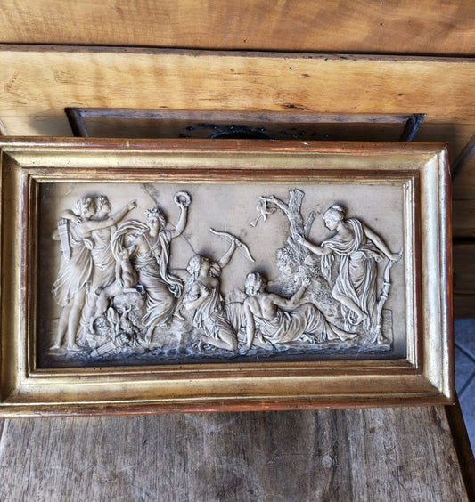 Superb Framed Antique Marble Bas-Relief