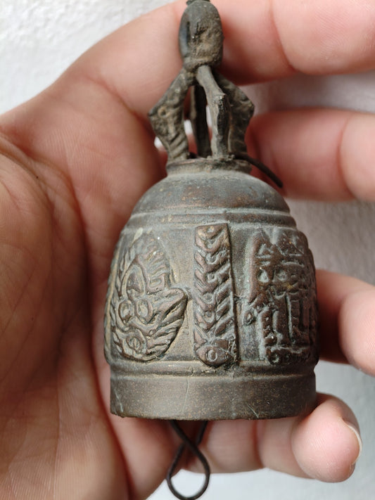 民族ヒンドゥー寺院の鐘、ブロンズ、アンティーク