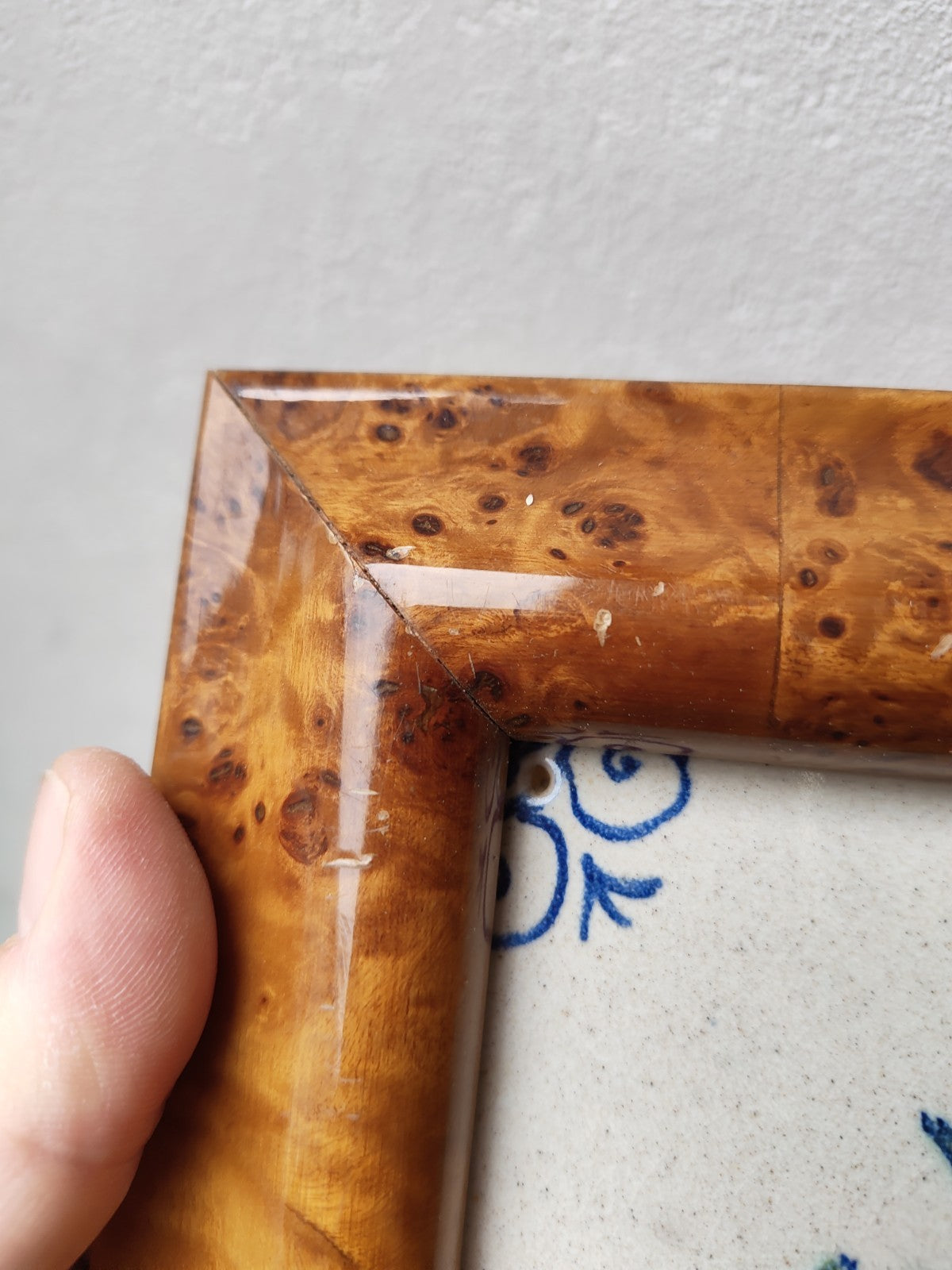 Hand-Painted 19th Century Tile, Delft? Blue, Antique