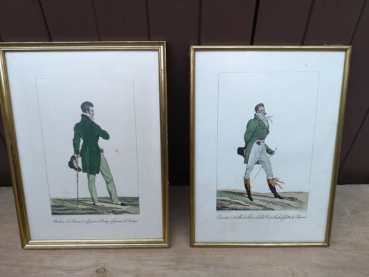 Lot of Two French Men's Fashion Print Reproductions