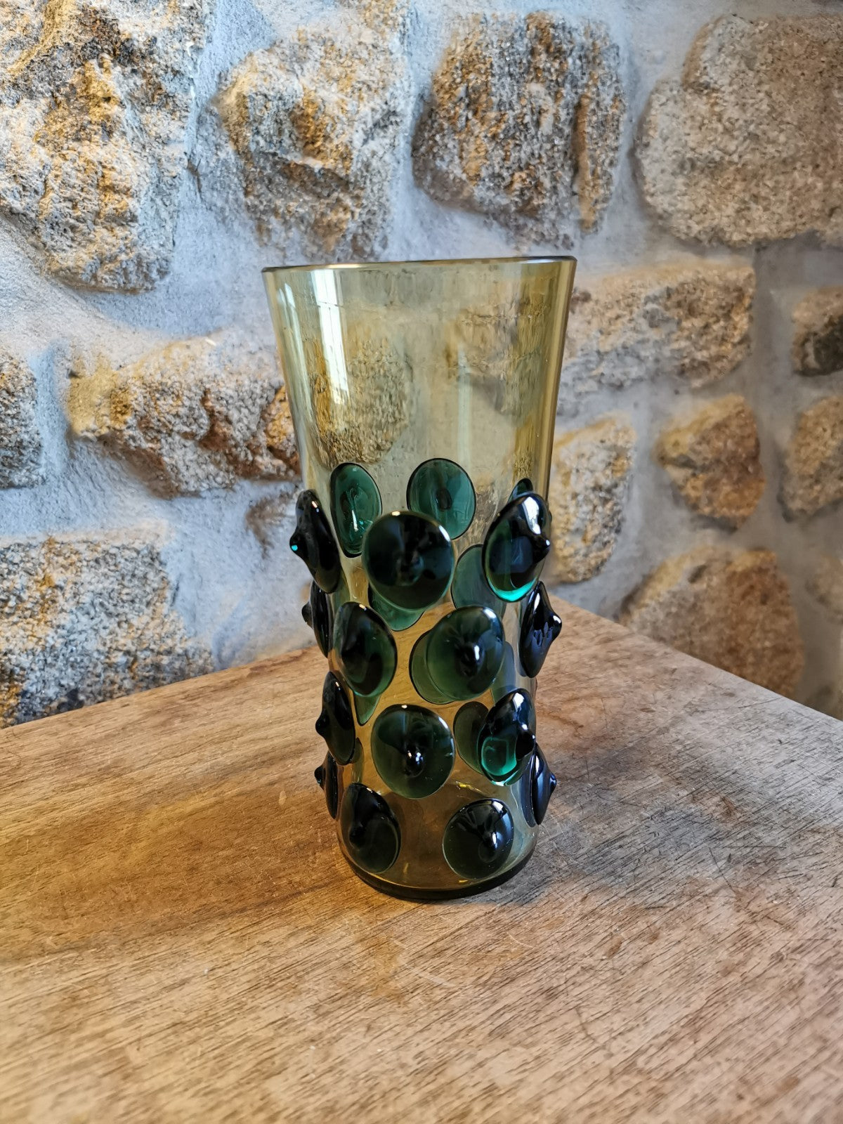 Superb Mid-Century or 1970s Vase, Very Beautiful Piece with Green Dot