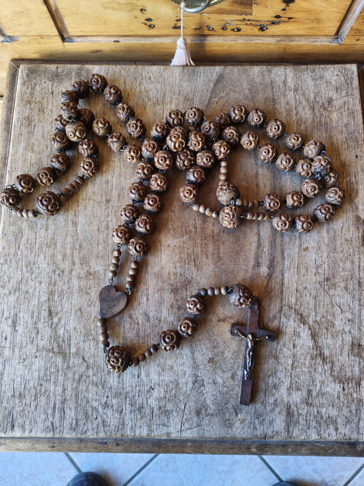Lot of 2 Large Wooden Rosaries, Sacred Art, Religious