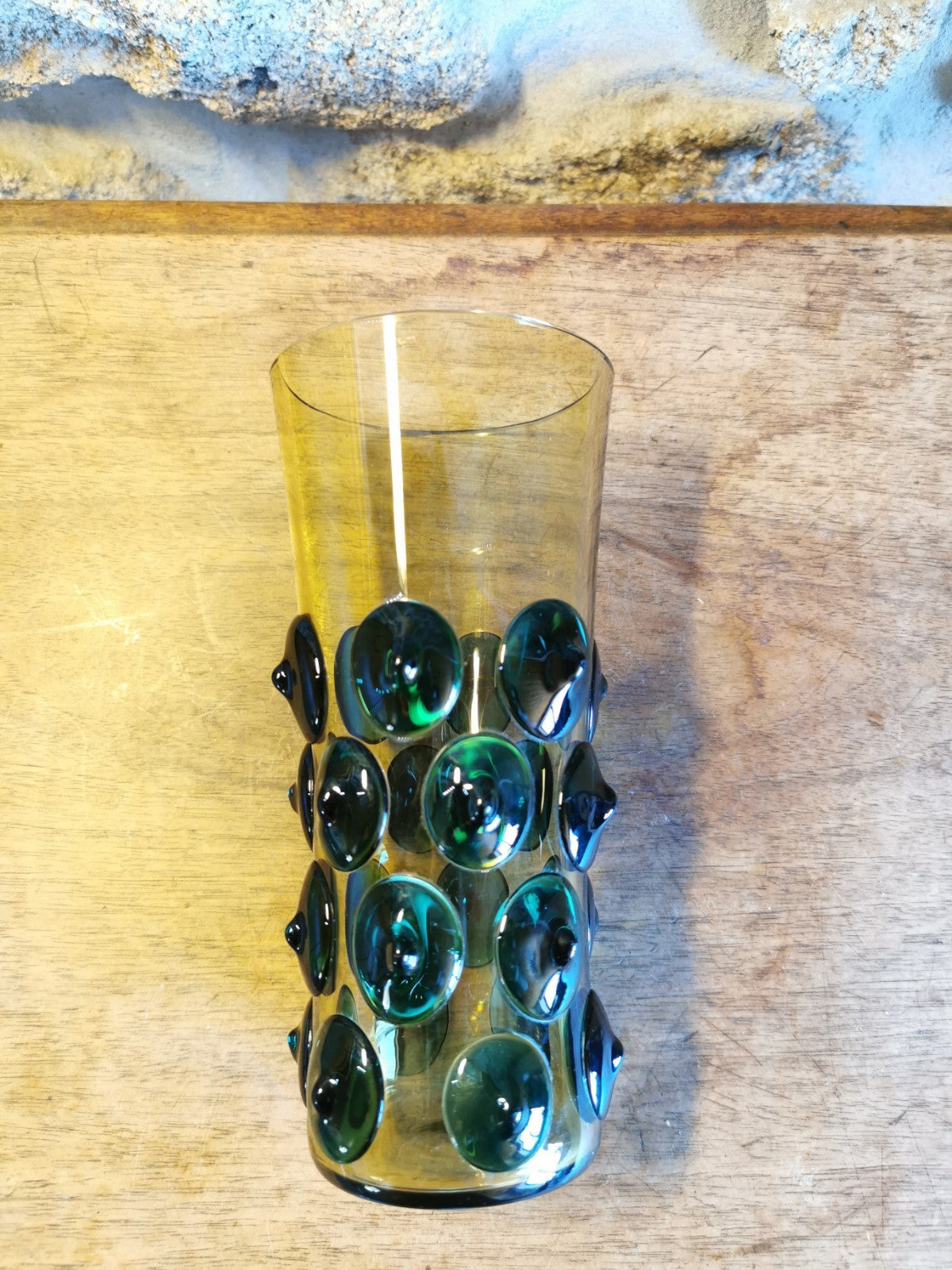 Superb Mid-Century or 1970s Vase, Very Beautiful Piece with Green Dot
