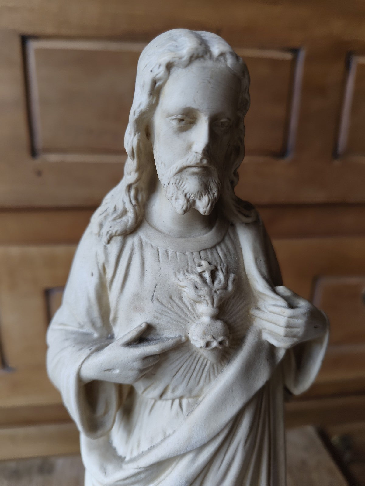 Christ Sacred Heart Statue, Plaster, Devotional Object, Religion, Catholic