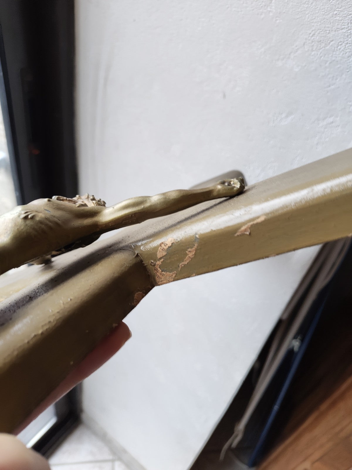 Imposing Antique French Wall Crucifix, Early 20th Century