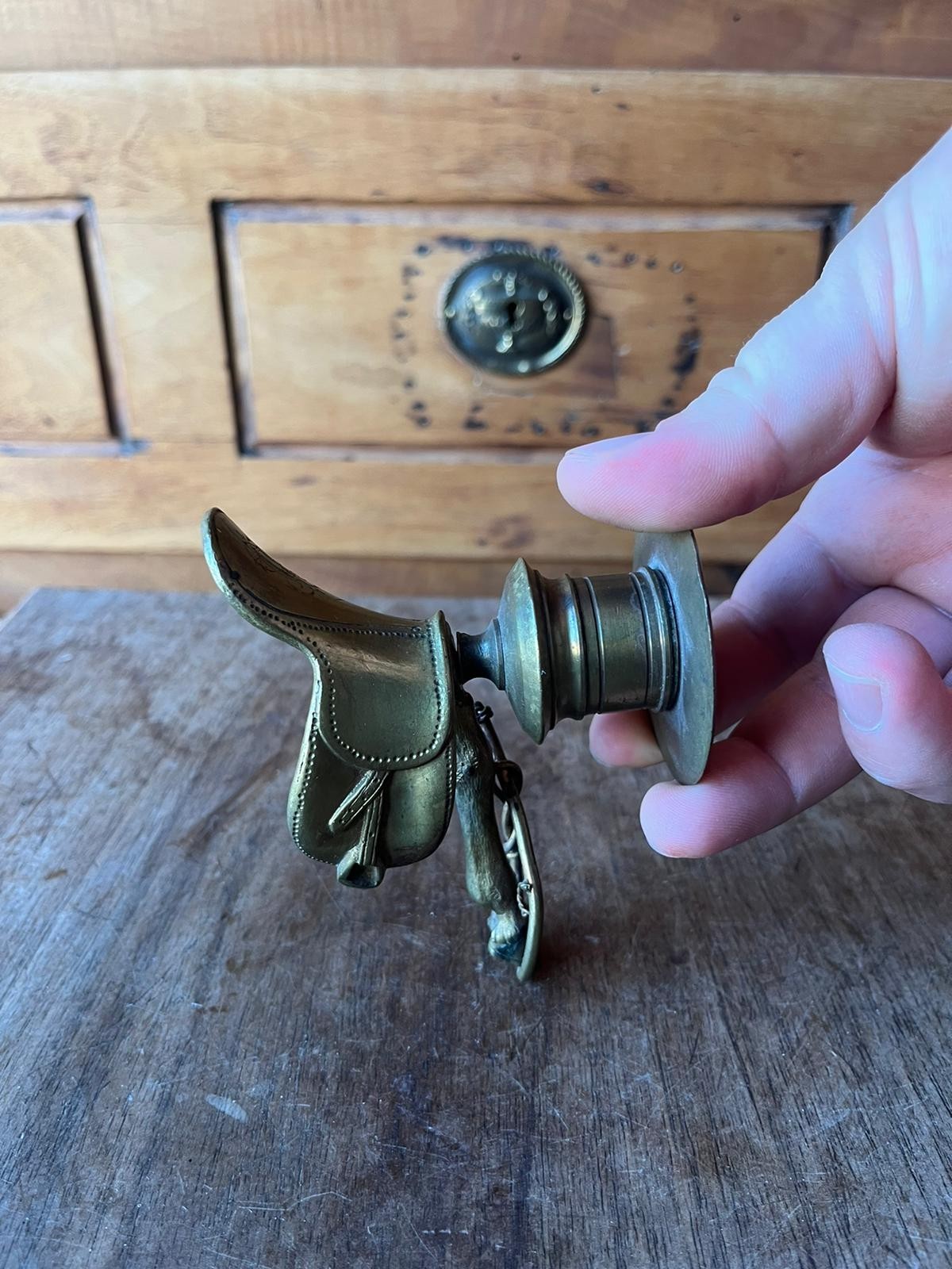 Bronze Horse Saddle Candleholder