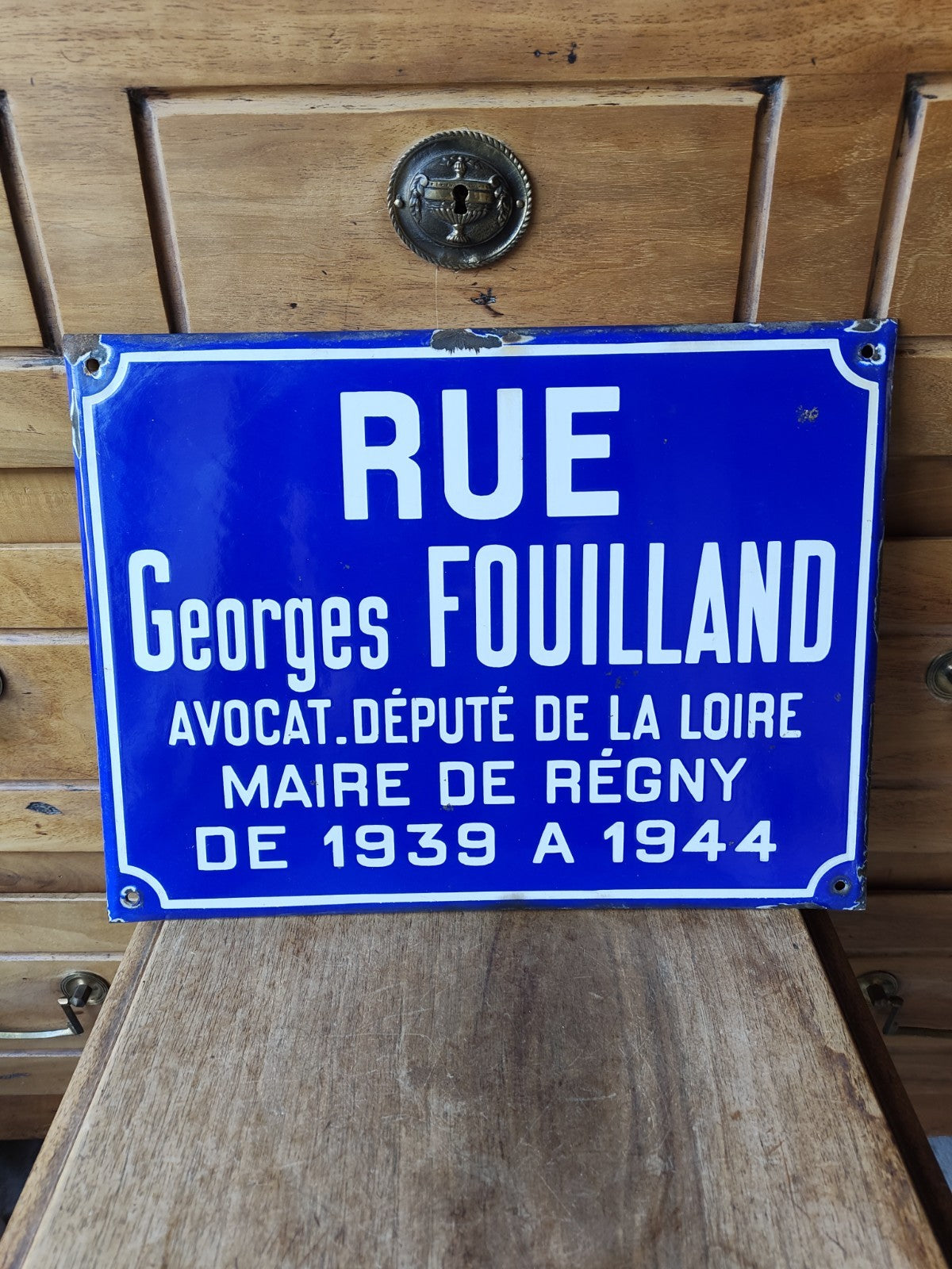 美しいビンテージ エナメル プラーク リヨン、ジョルジュ フイランド