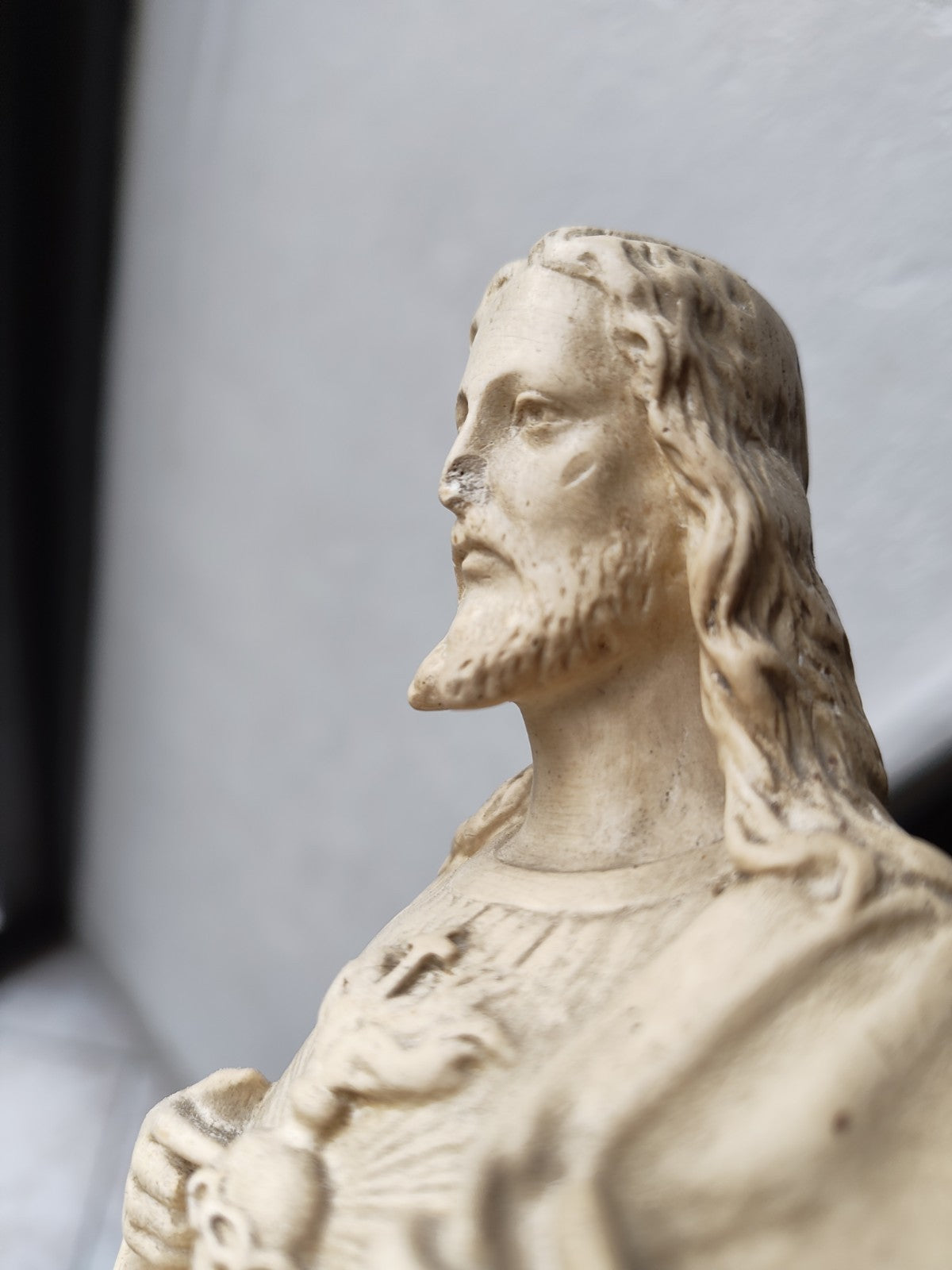 Christ Sacred Heart Statue, Plaster, Devotional Object, Religion, Catholic