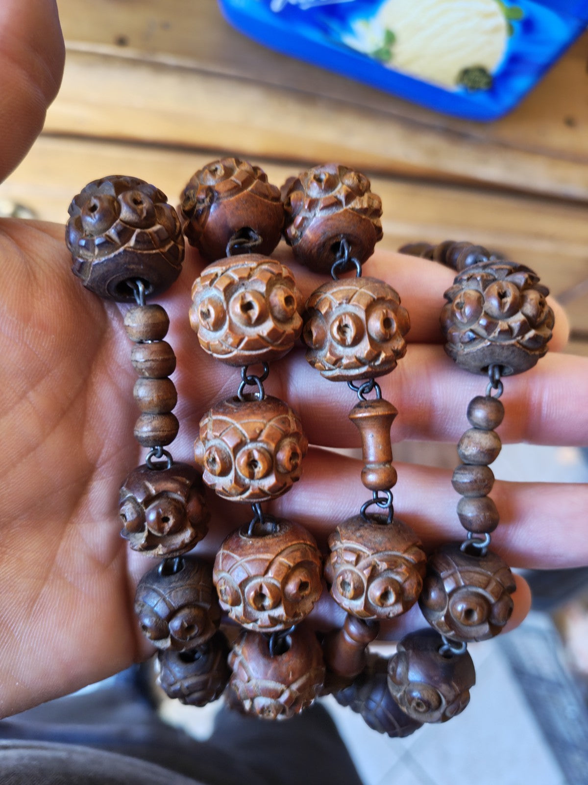 Lot of 2 Large Wooden Rosaries, Sacred Art, Religious