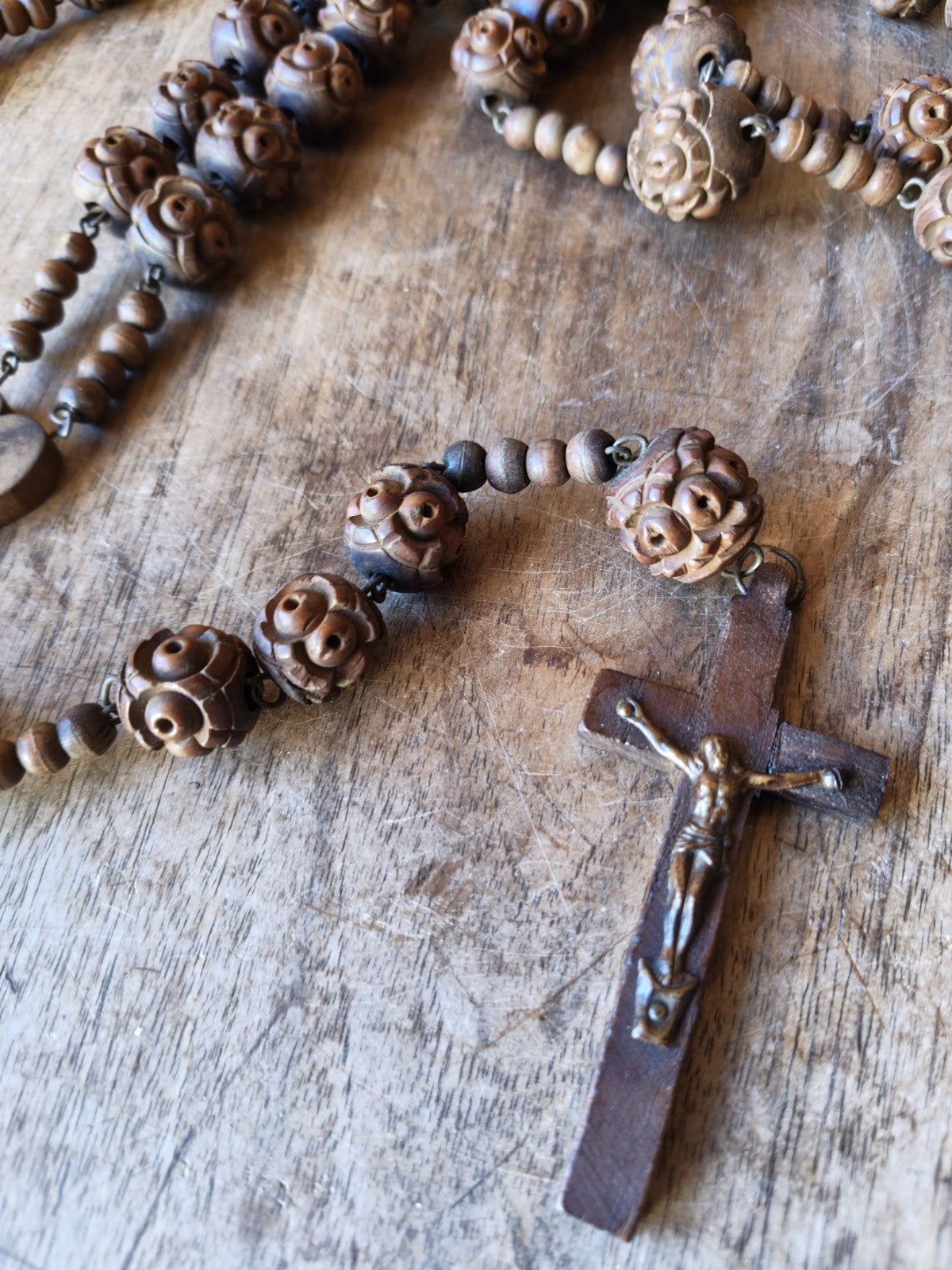 Lot of 2 Large Wooden Rosaries, Sacred Art, Religious