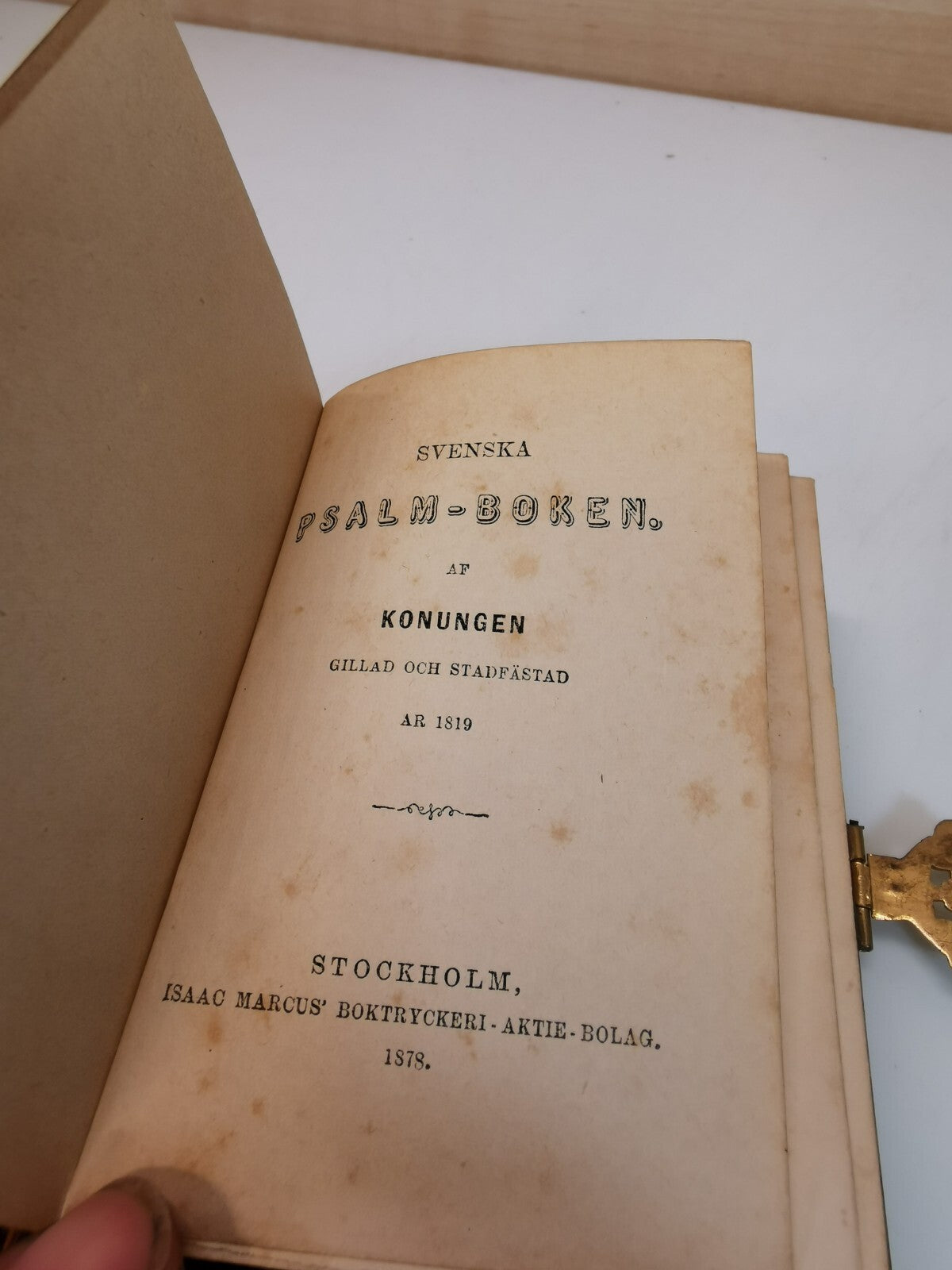 アンティーク Svenska PSALM - Boken AF KONUNGEN Gillad Och Stadfastad 1878 ストックホルム