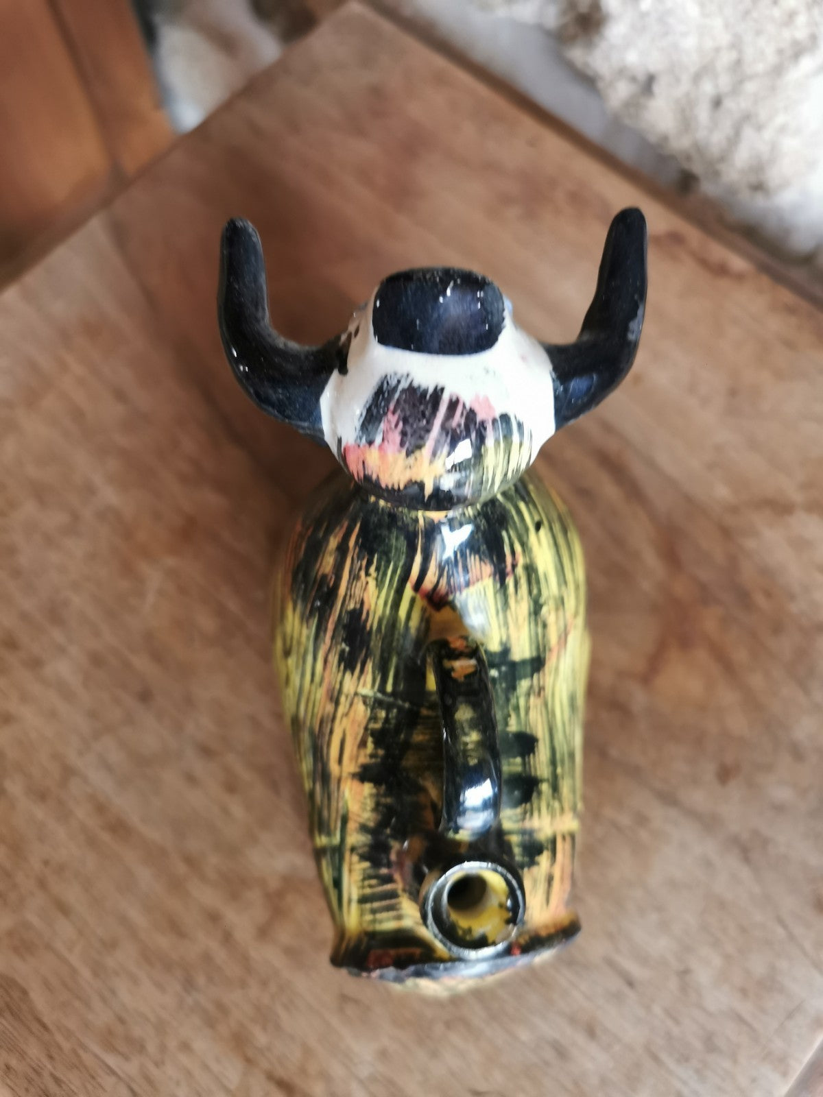 Charming Zoomorphic Oil Pitcher Cow/Bull Ceramic from Southern FRANCE...