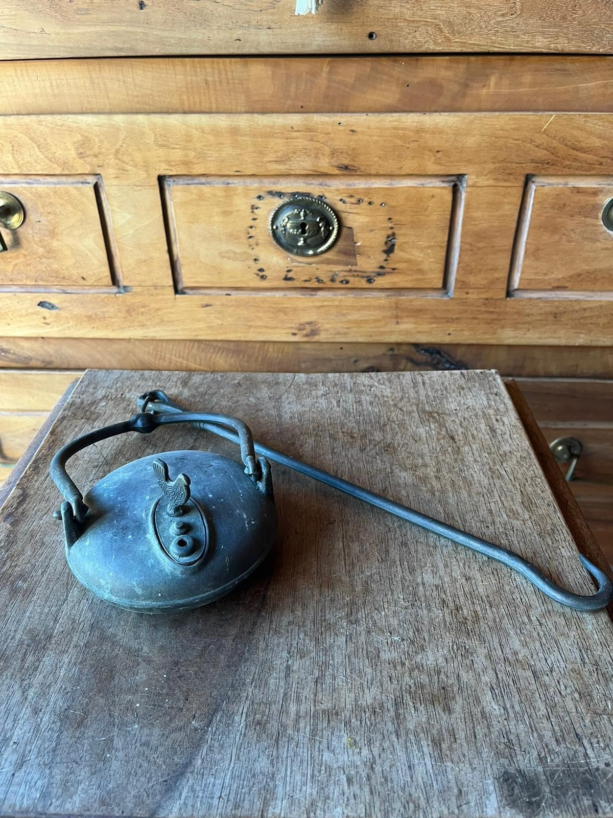 アンティーク 19 世紀 ルースター オイル ランプ、鉱夫用オイル ランプ