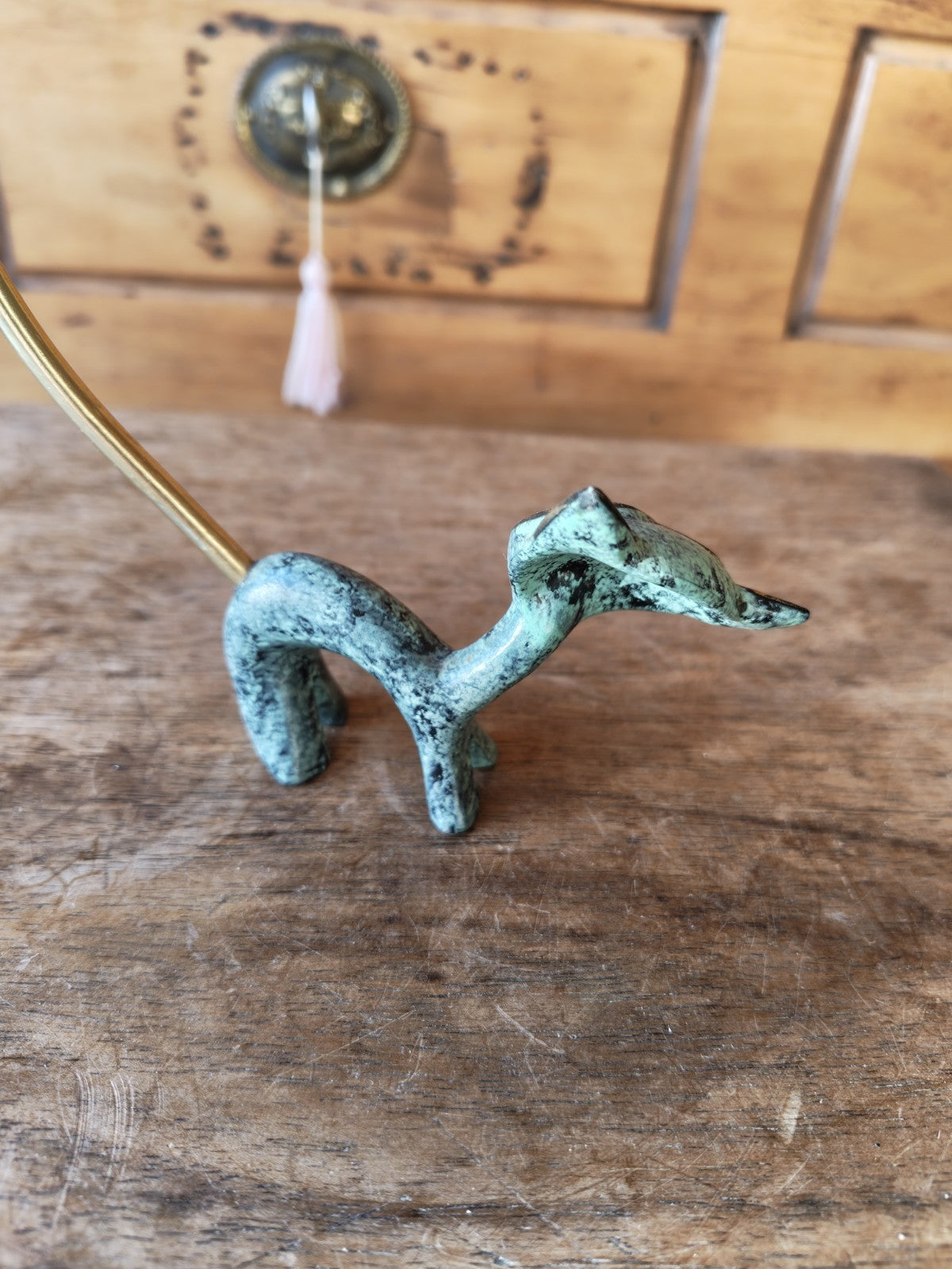 Cat Ring Holder in Brass by Walter Bosse